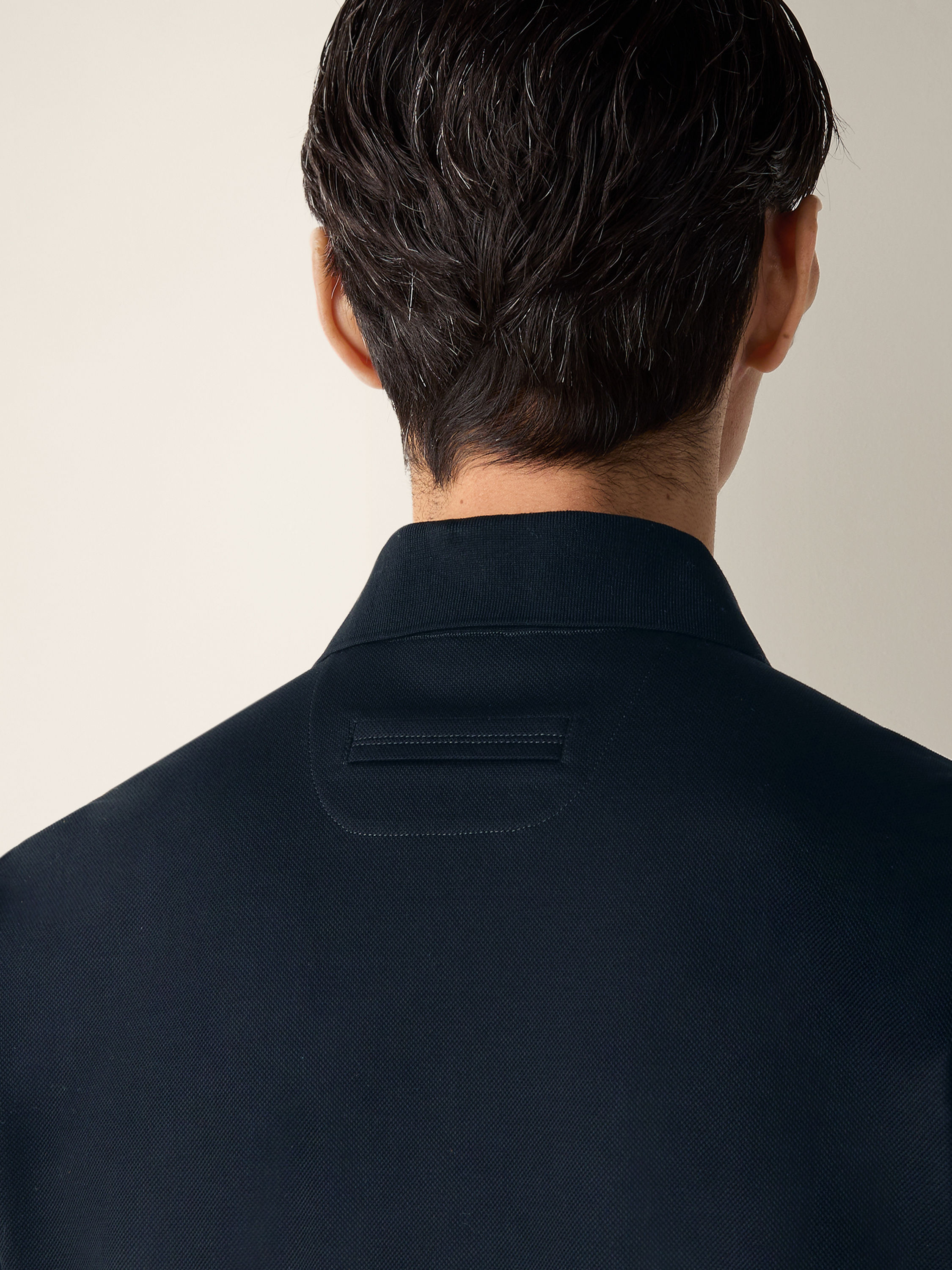 Navy Blue Cotton Polo Shirt Product detail photo #1
