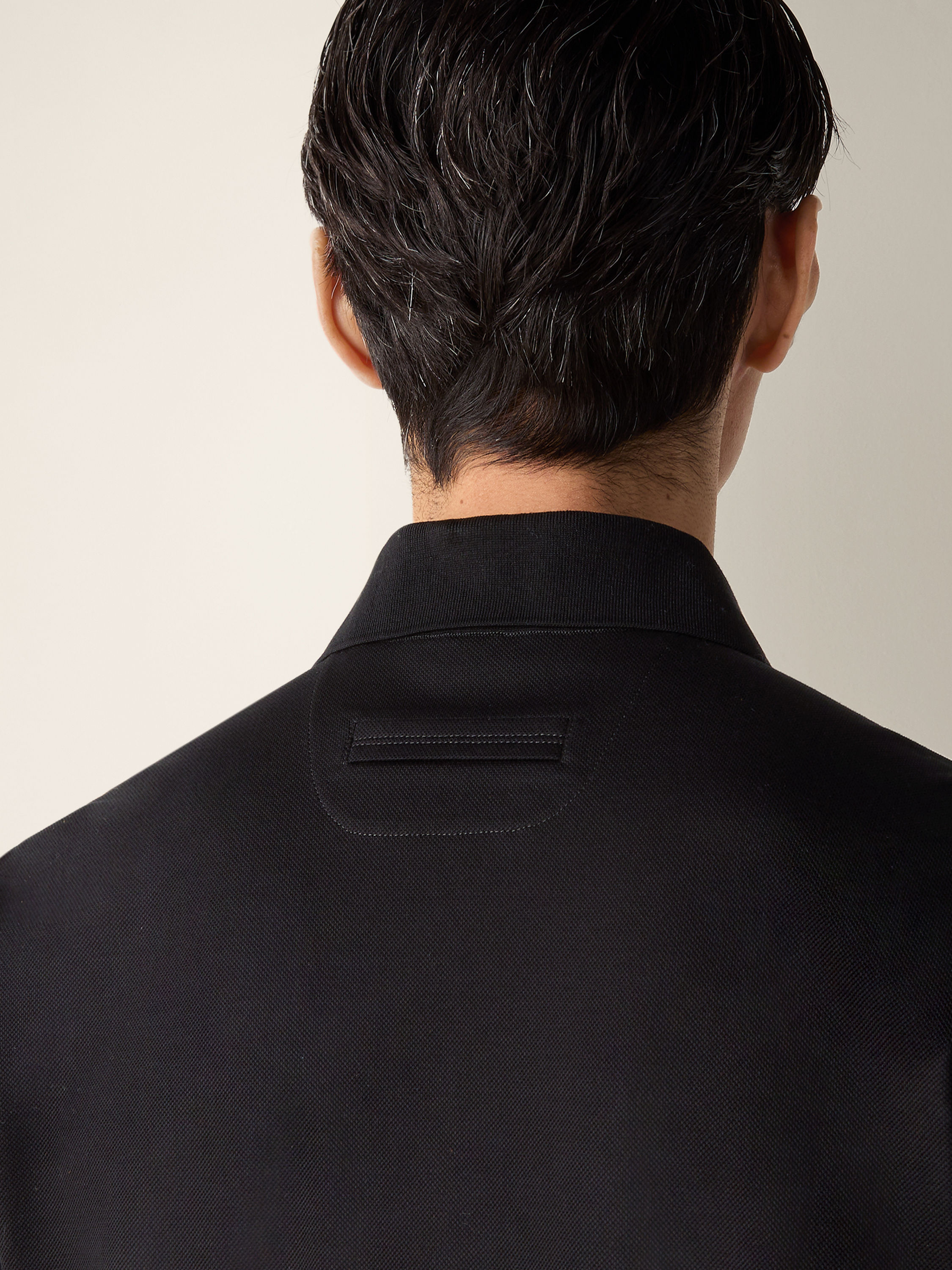 Black Cotton Polo Shirt Product detail photo #1