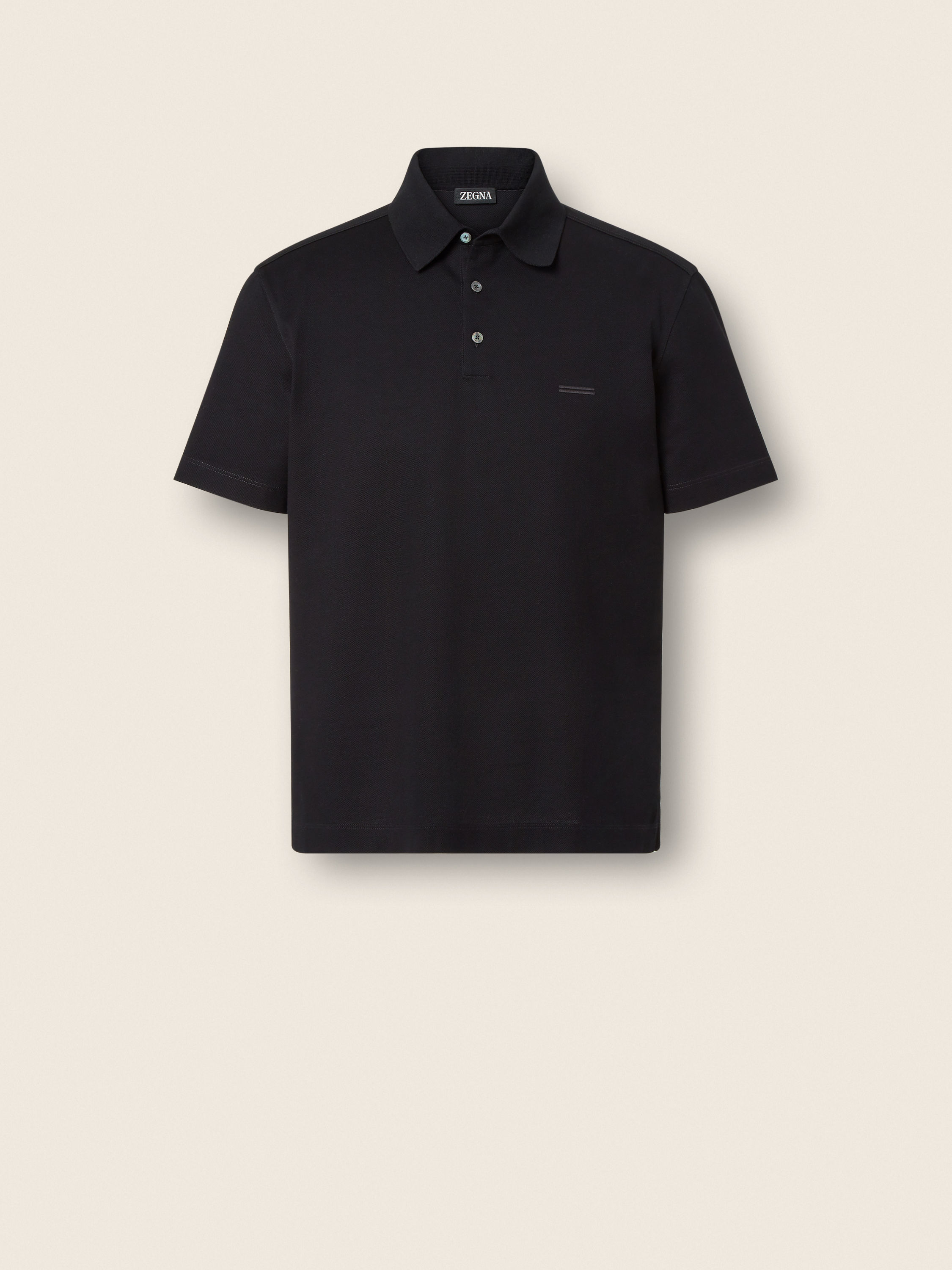 Black Cotton Polo Shirt Main product photo