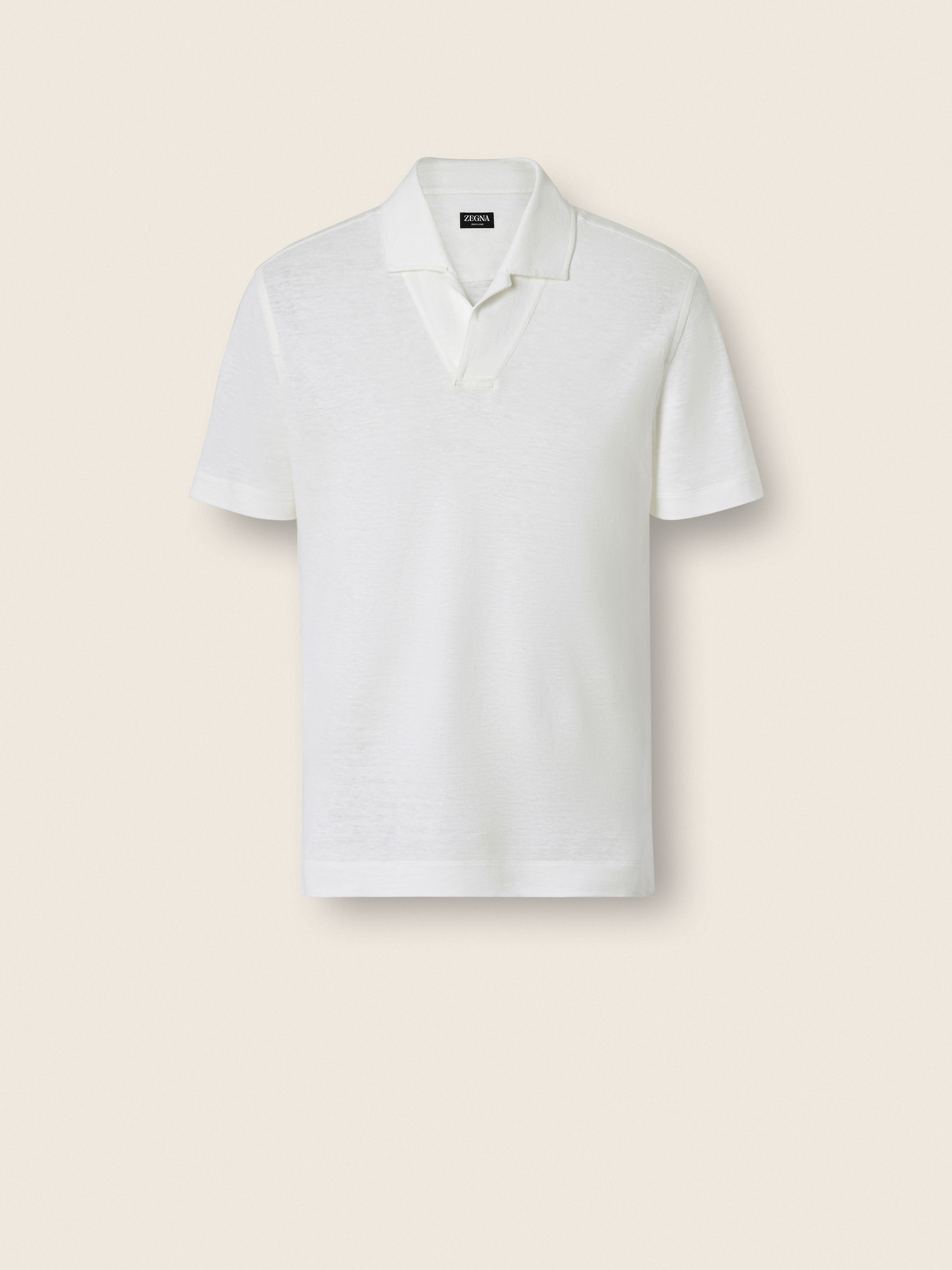 White Oasi Lino Polo Shirt Main product photo