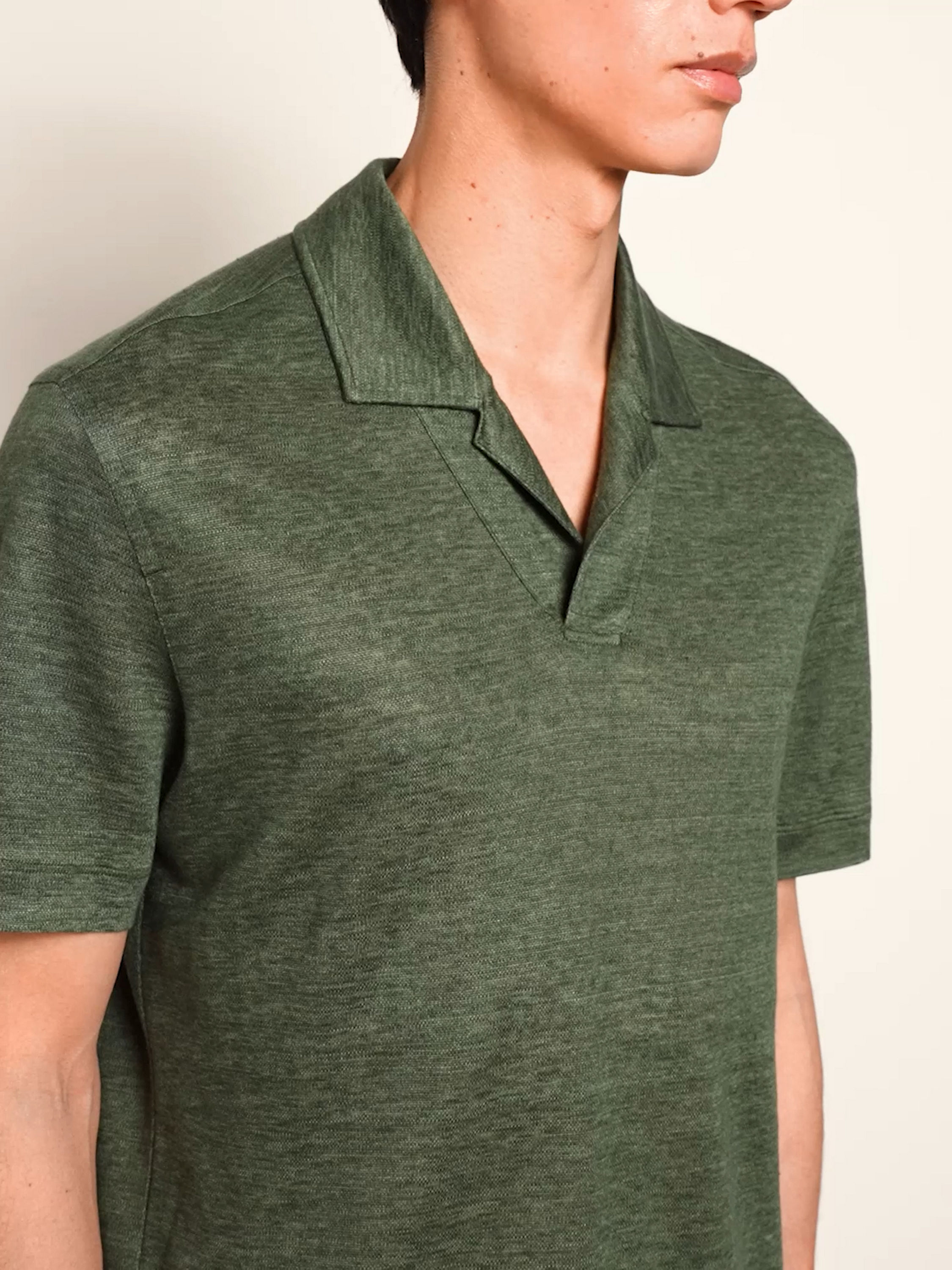 Pine Green Oasi Lino Polo Shirt