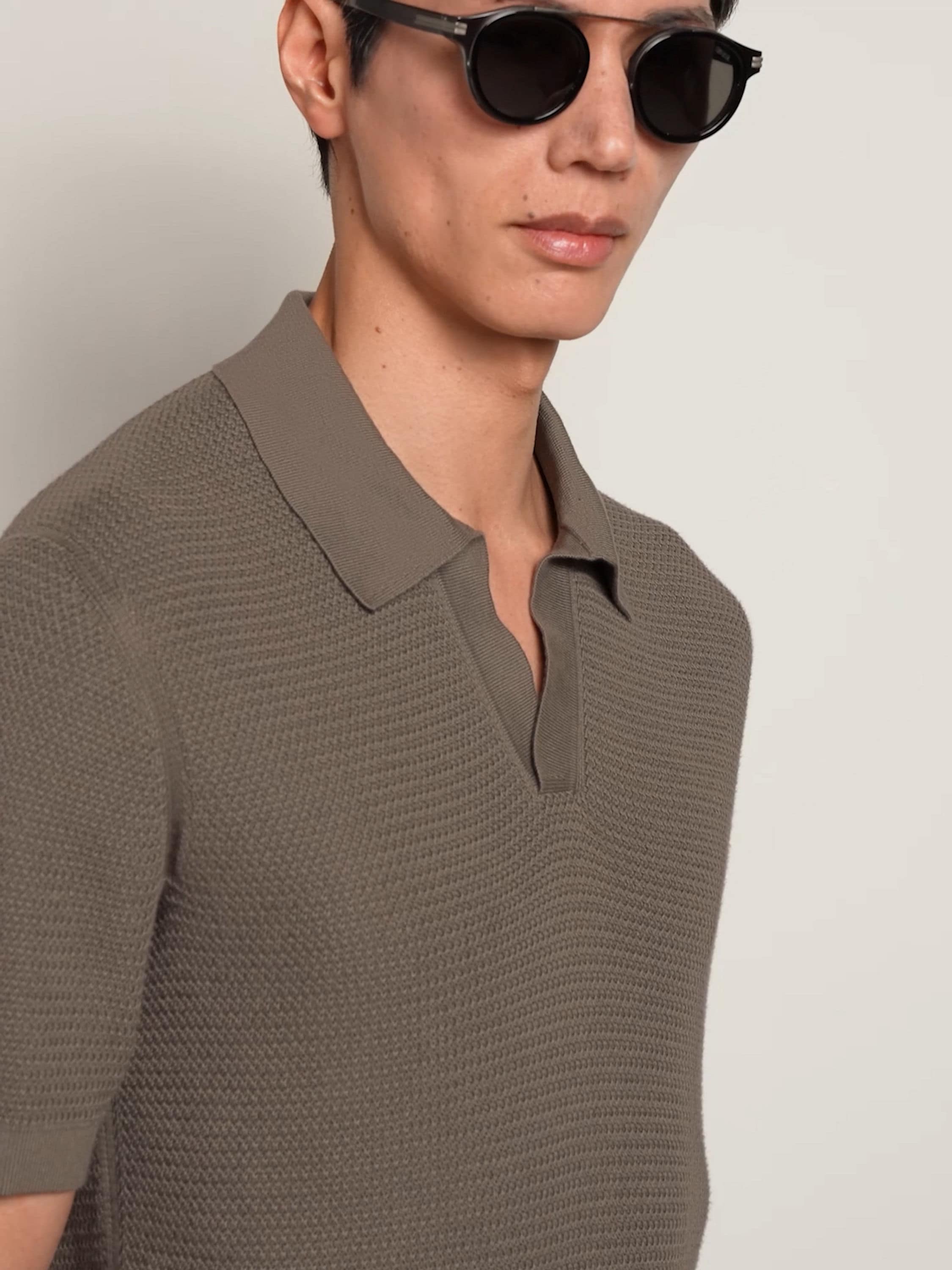 深灰褐色 Premium Cotton 棉质 Polo 衫