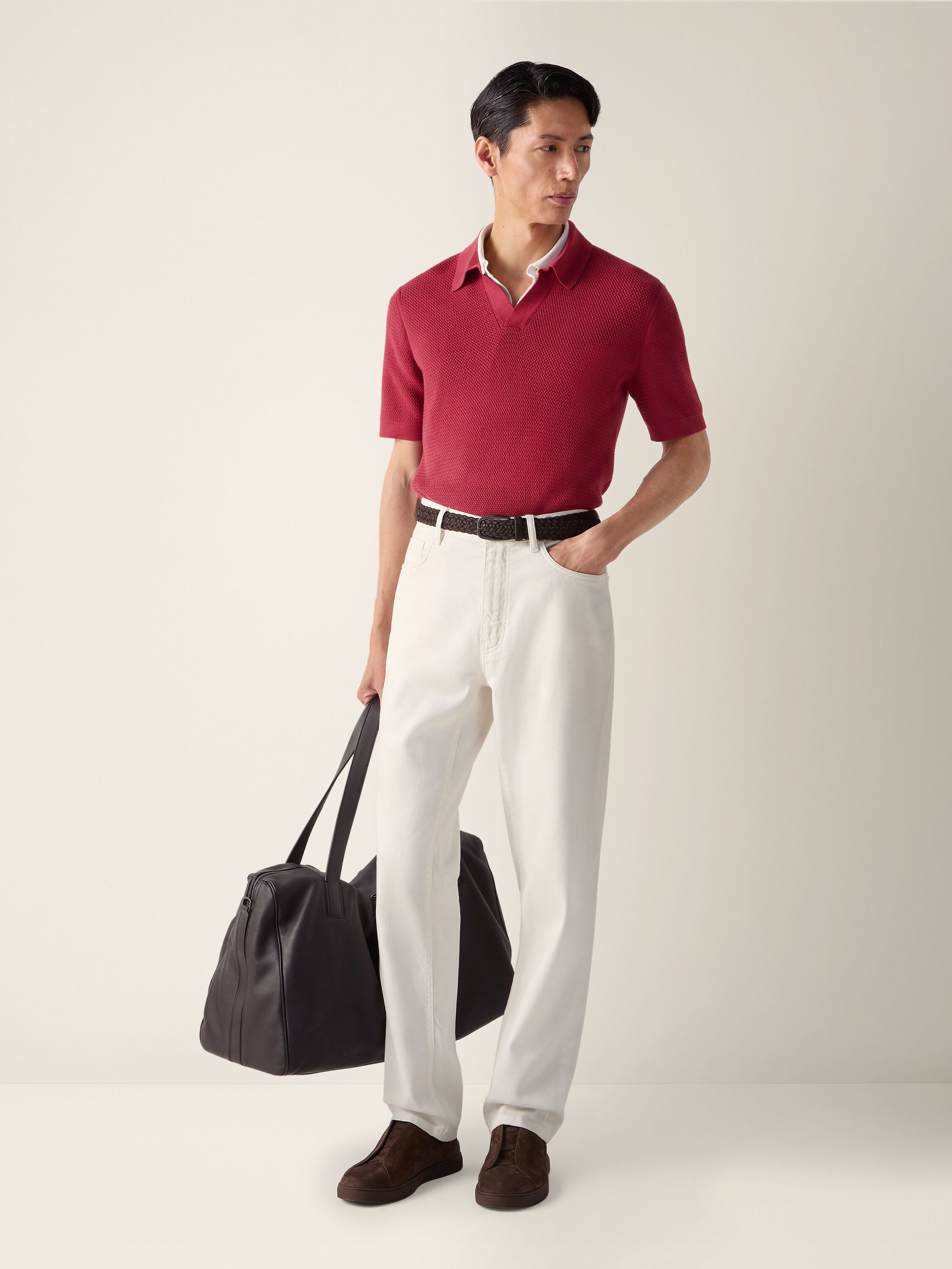 深粉色 Premium Cotton 棉质 Polo 衫 产品细节图 #2