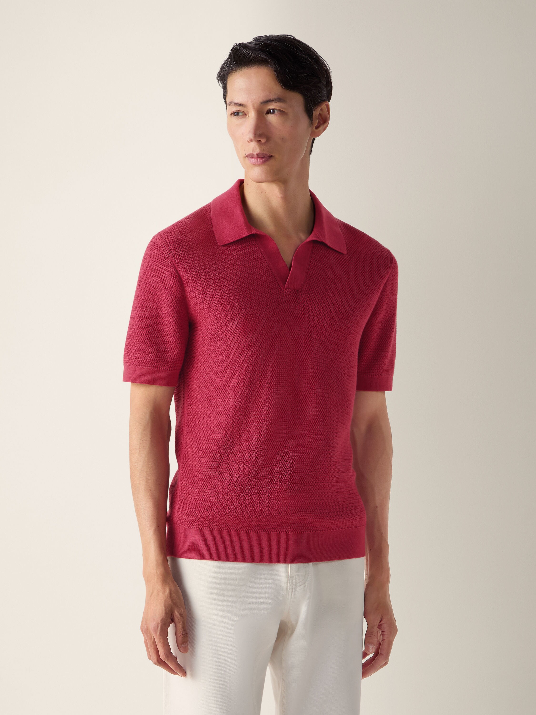 深粉色 Premium Cotton 棉质 Polo 衫 产品细节图 #3