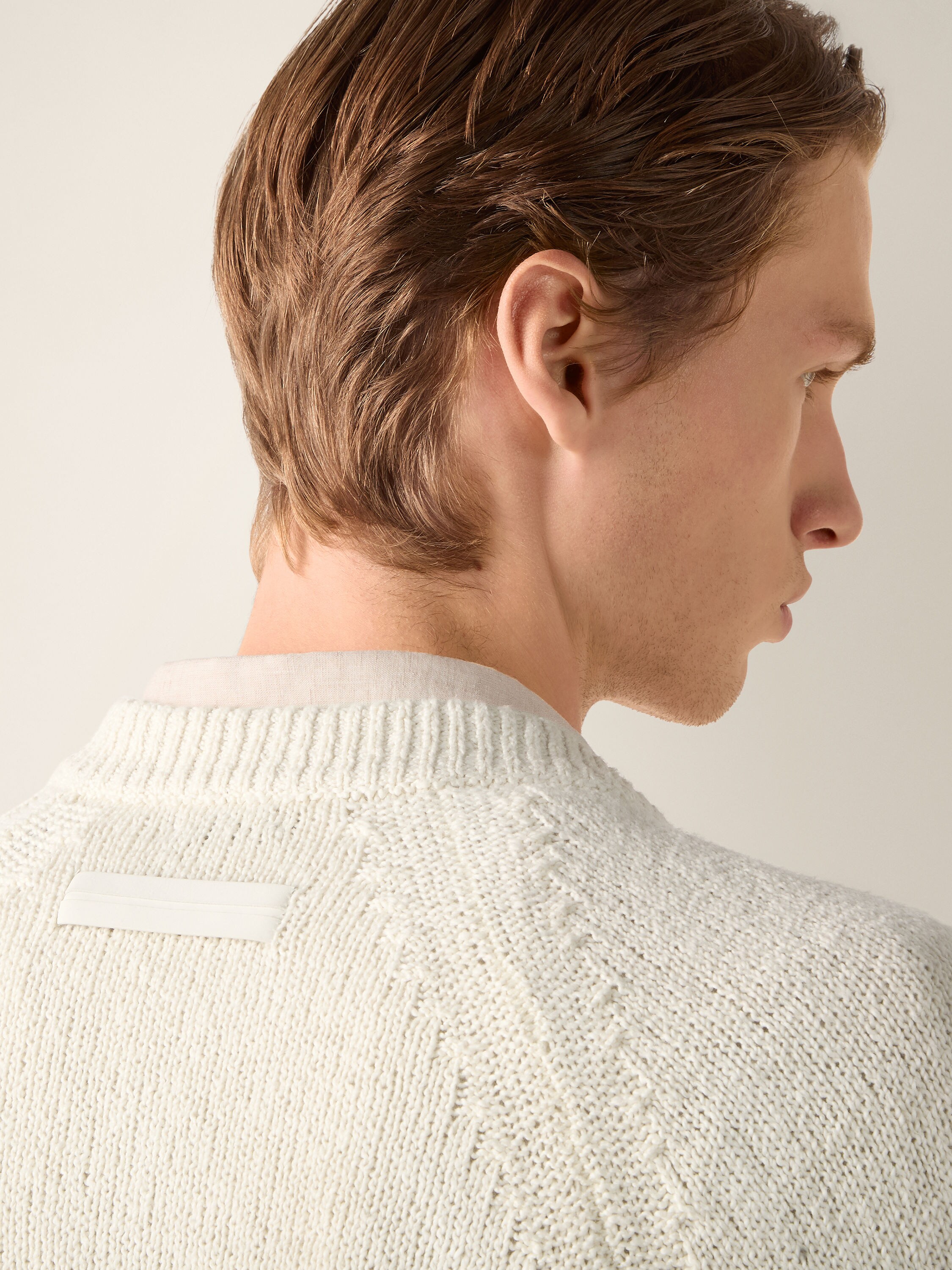 白色棉质 V 领衫 產品細節圖 #1