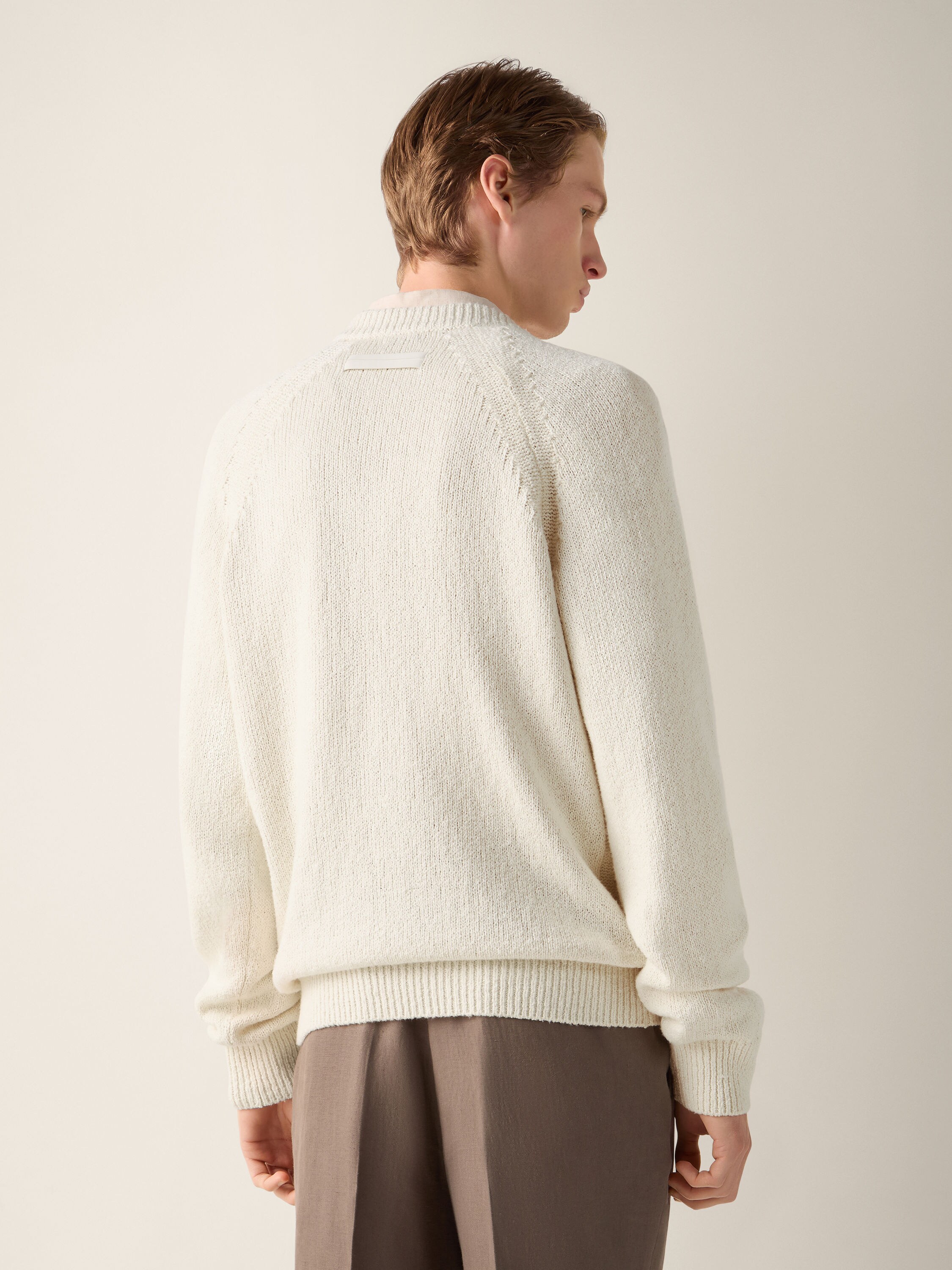 白色棉质 V 领衫 產品細節圖 #5