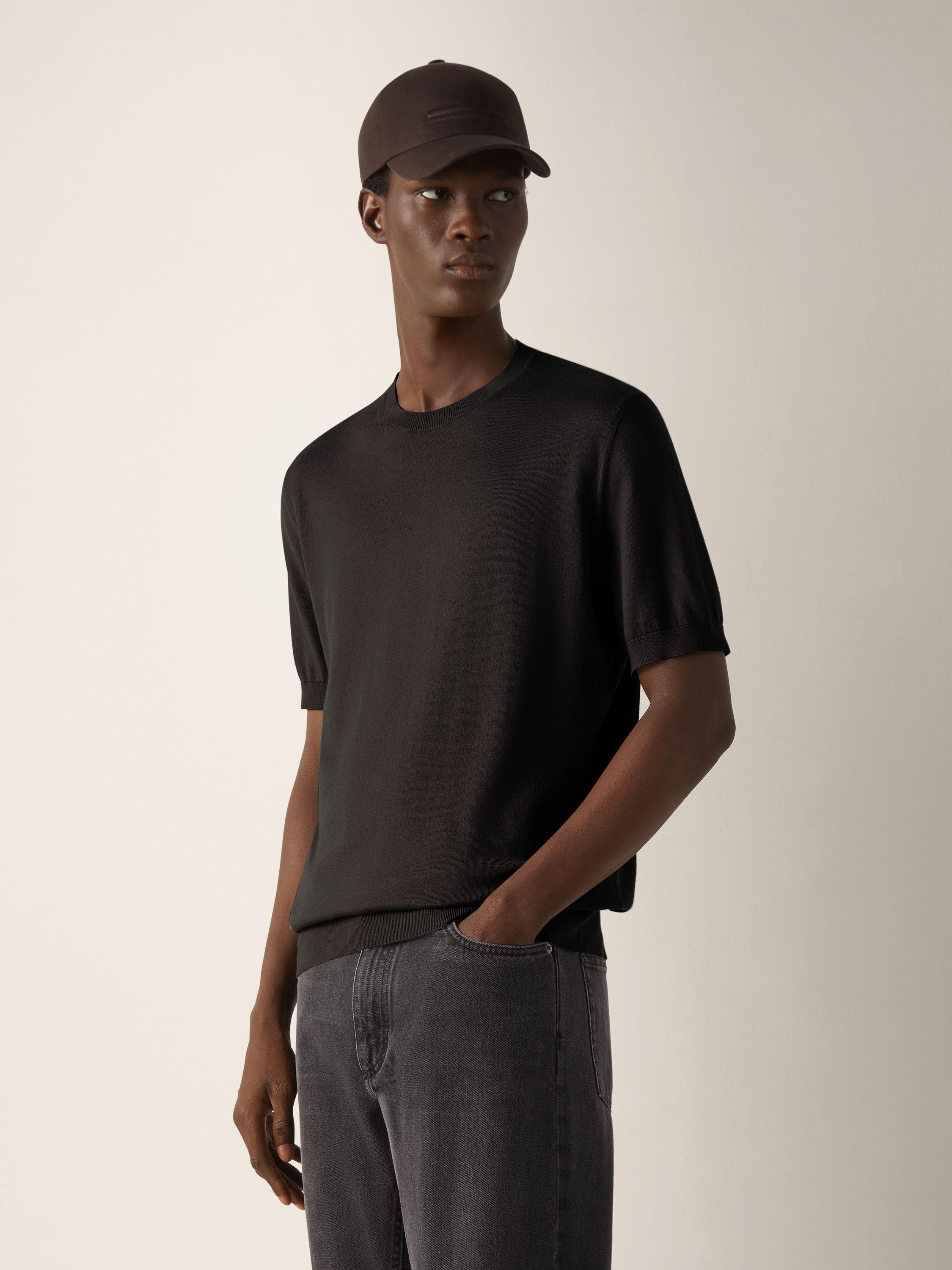 深棕色 Premium Cotton 棉质 T 恤 产品细节图 #2