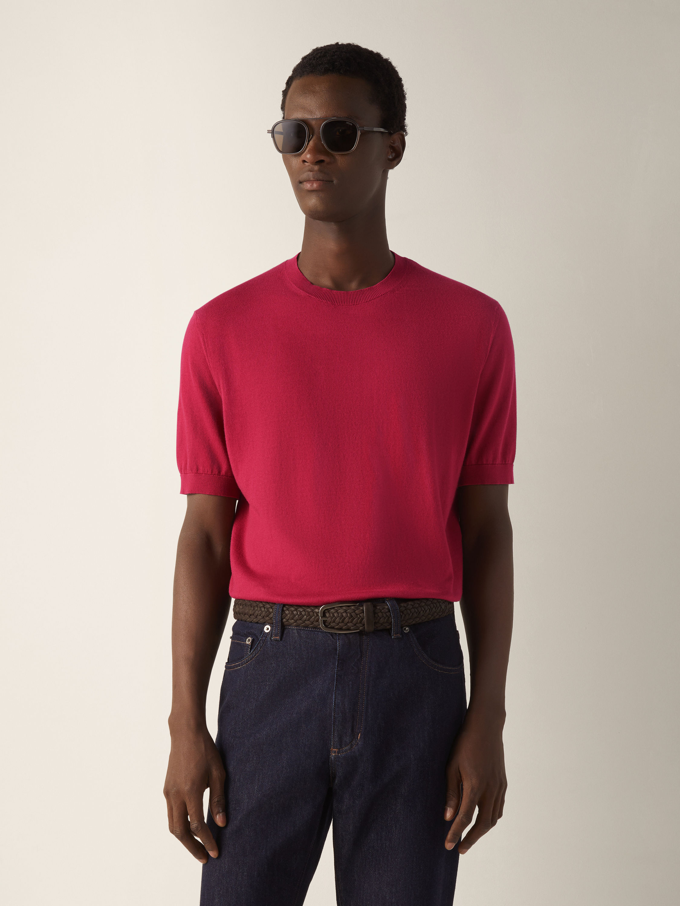 深粉色 Premium Cotton 棉质 T 恤 产品细节图 #2