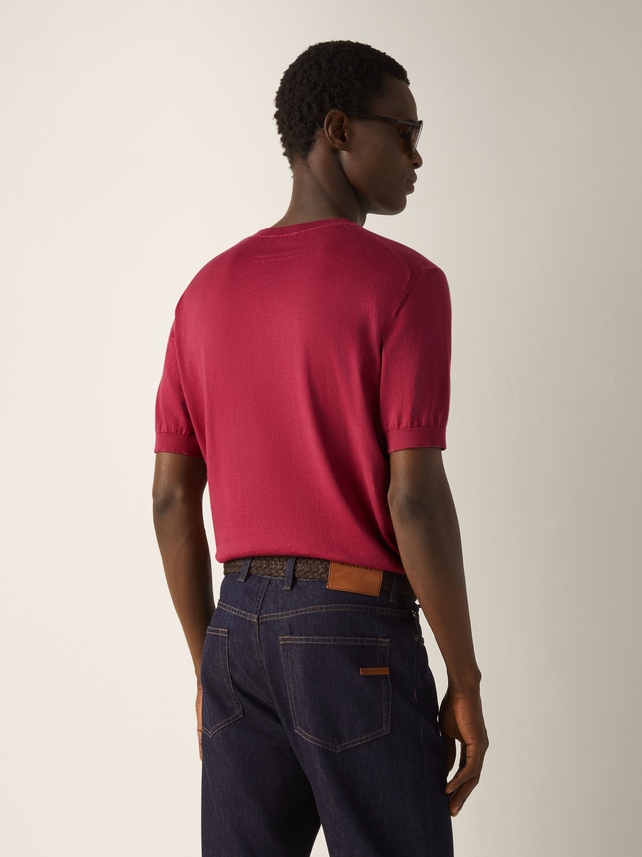 深粉色 Premium Cotton 棉质 T 恤 产品细节图 #4