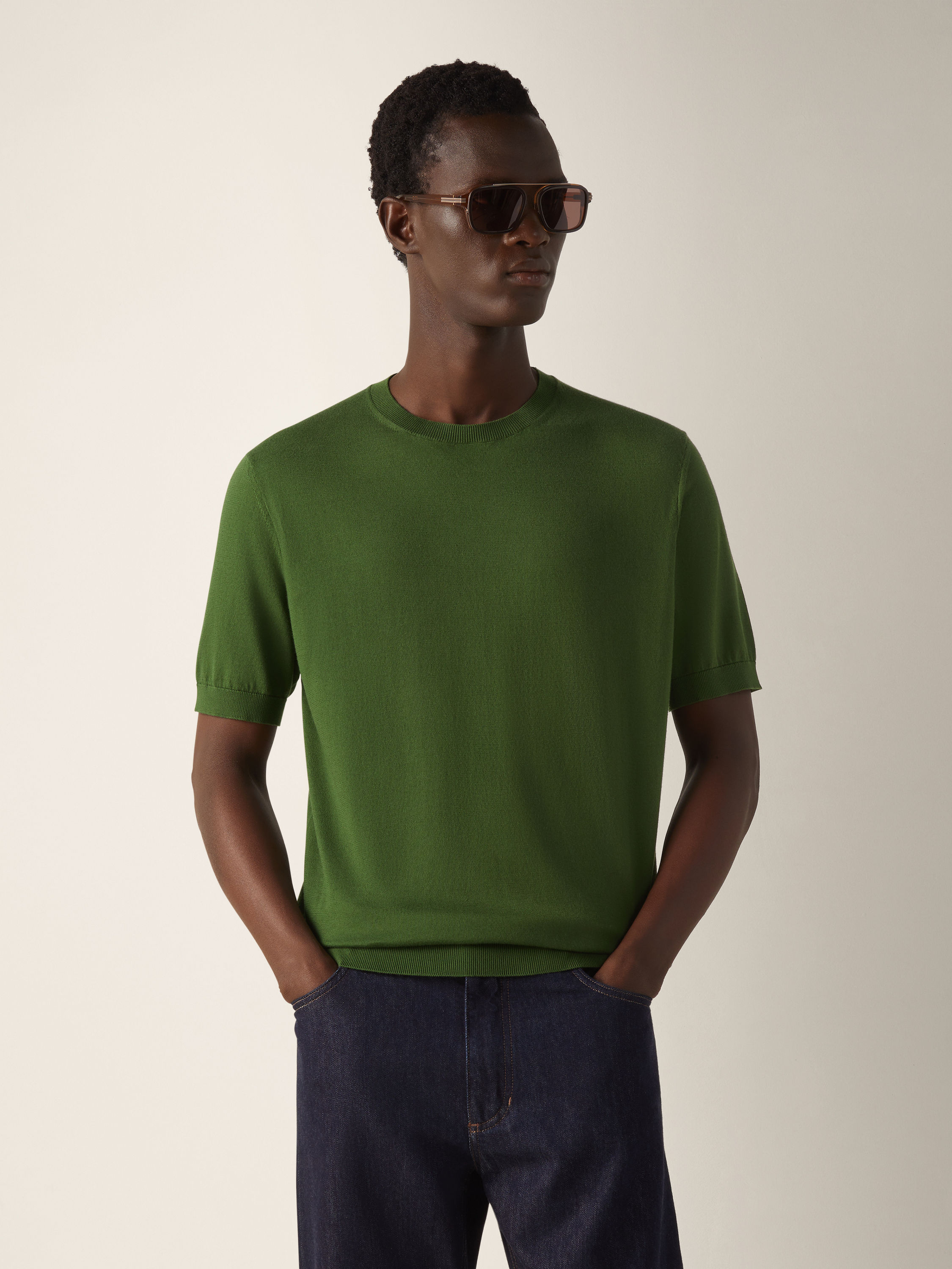 Pine Green Premium Cotton T-shirt Product detail photo #2