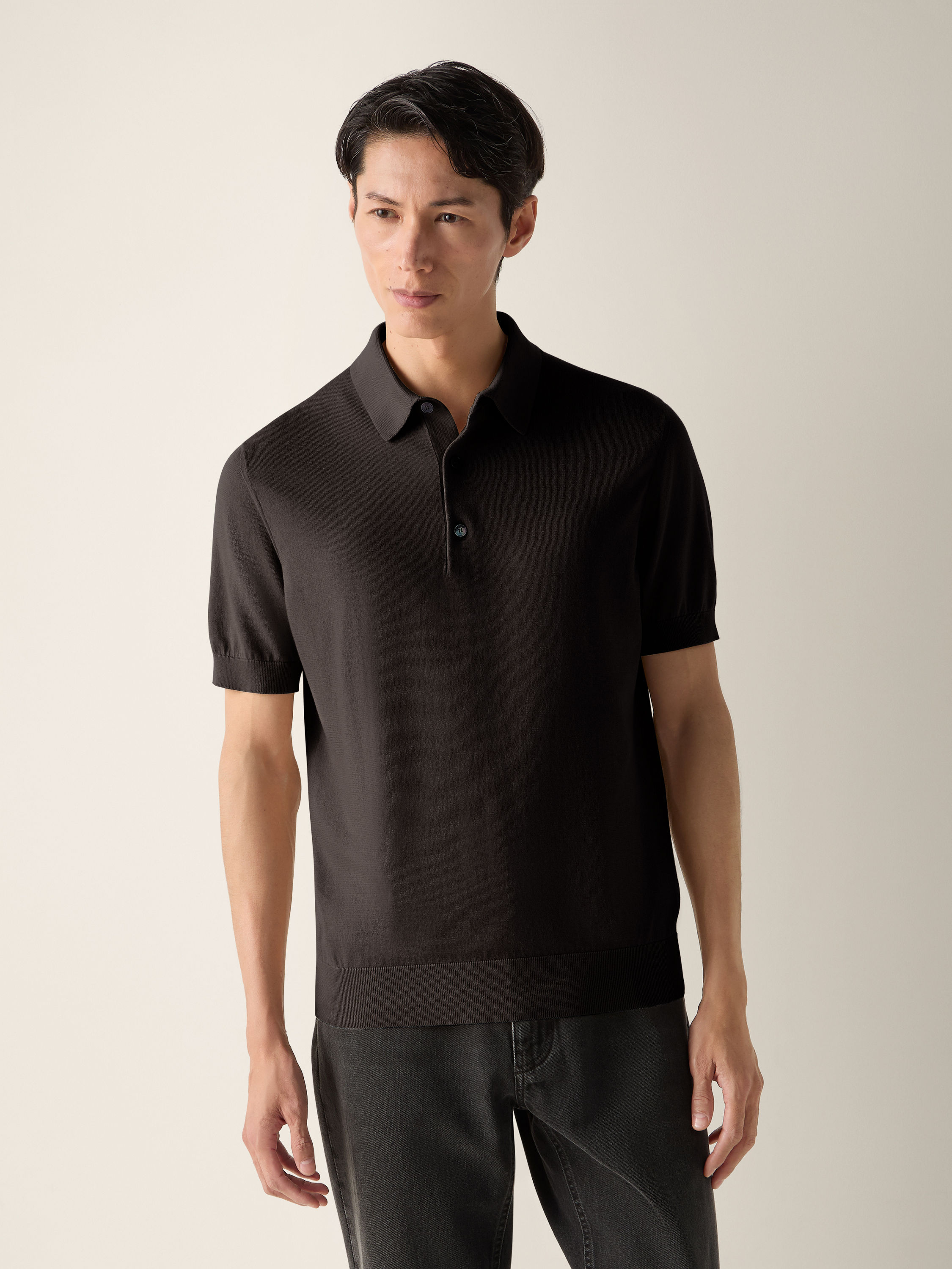 深棕色 Premium Cotton 棉质 Polo 衫 产品细节图 #2