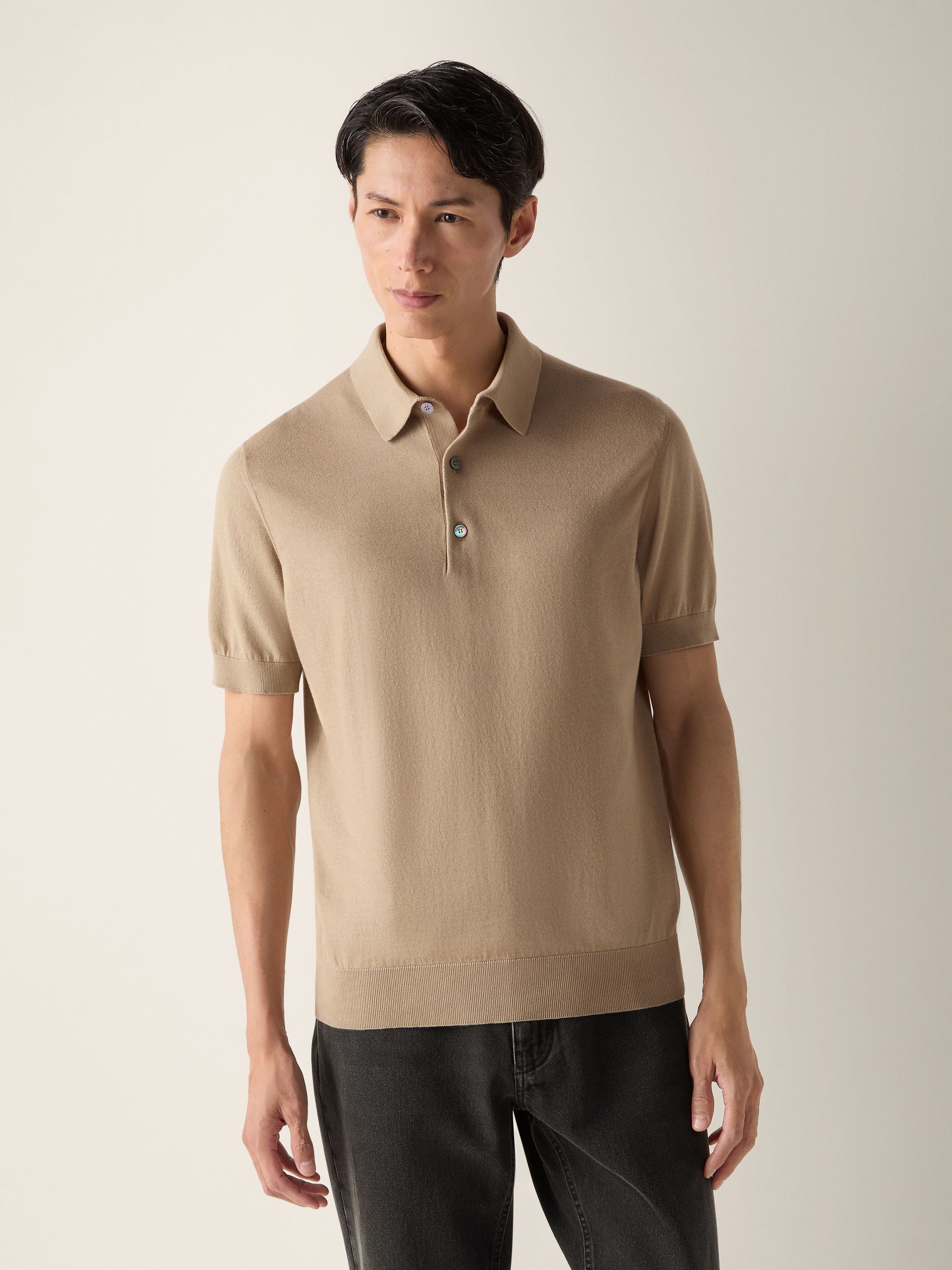 浅灰褐色 Premium Cotton 棉质 Polo 衫 产品细节图 #2