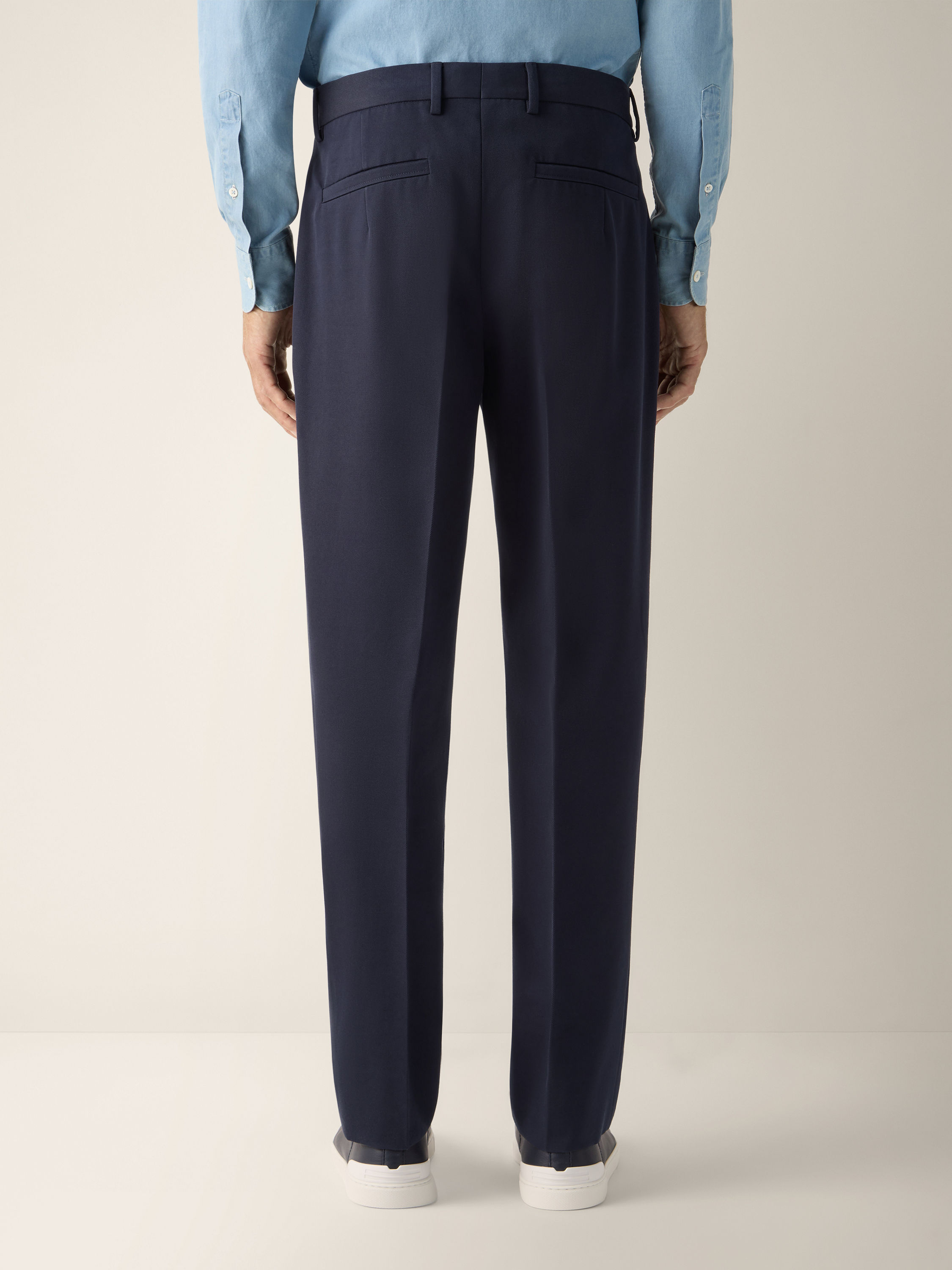 海军蓝棉及羊毛长裤 产品细节图 #5