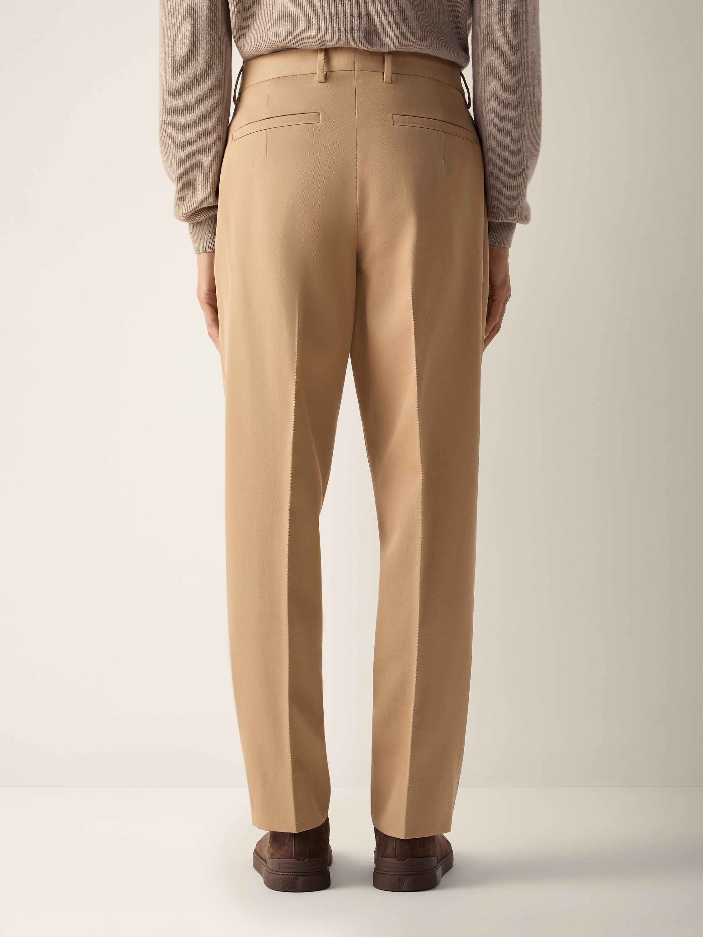 米色棉及羊毛长裤 产品细节图 #5