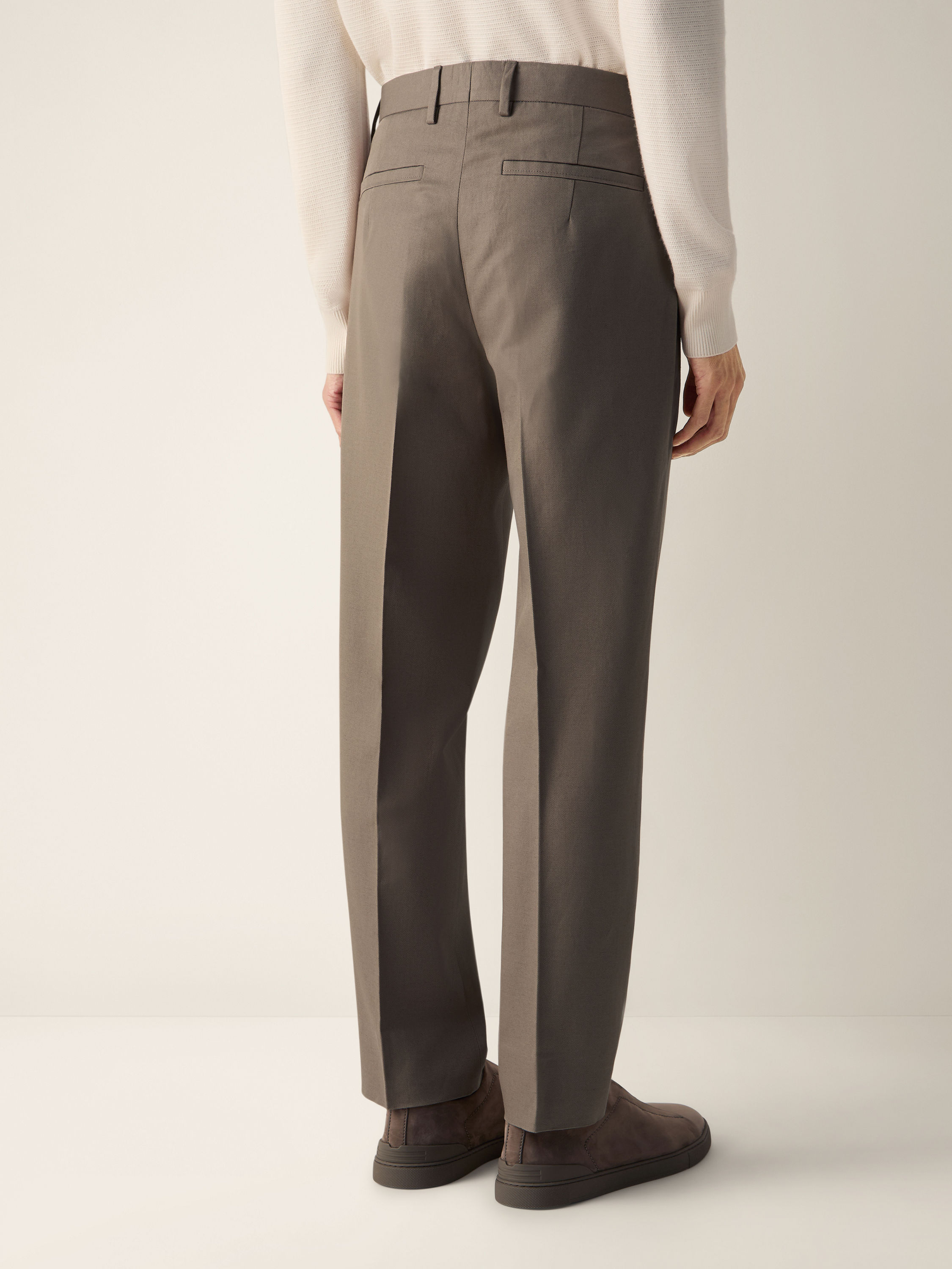 深灰褐色棉及亚麻长裤 产品细节图 #5