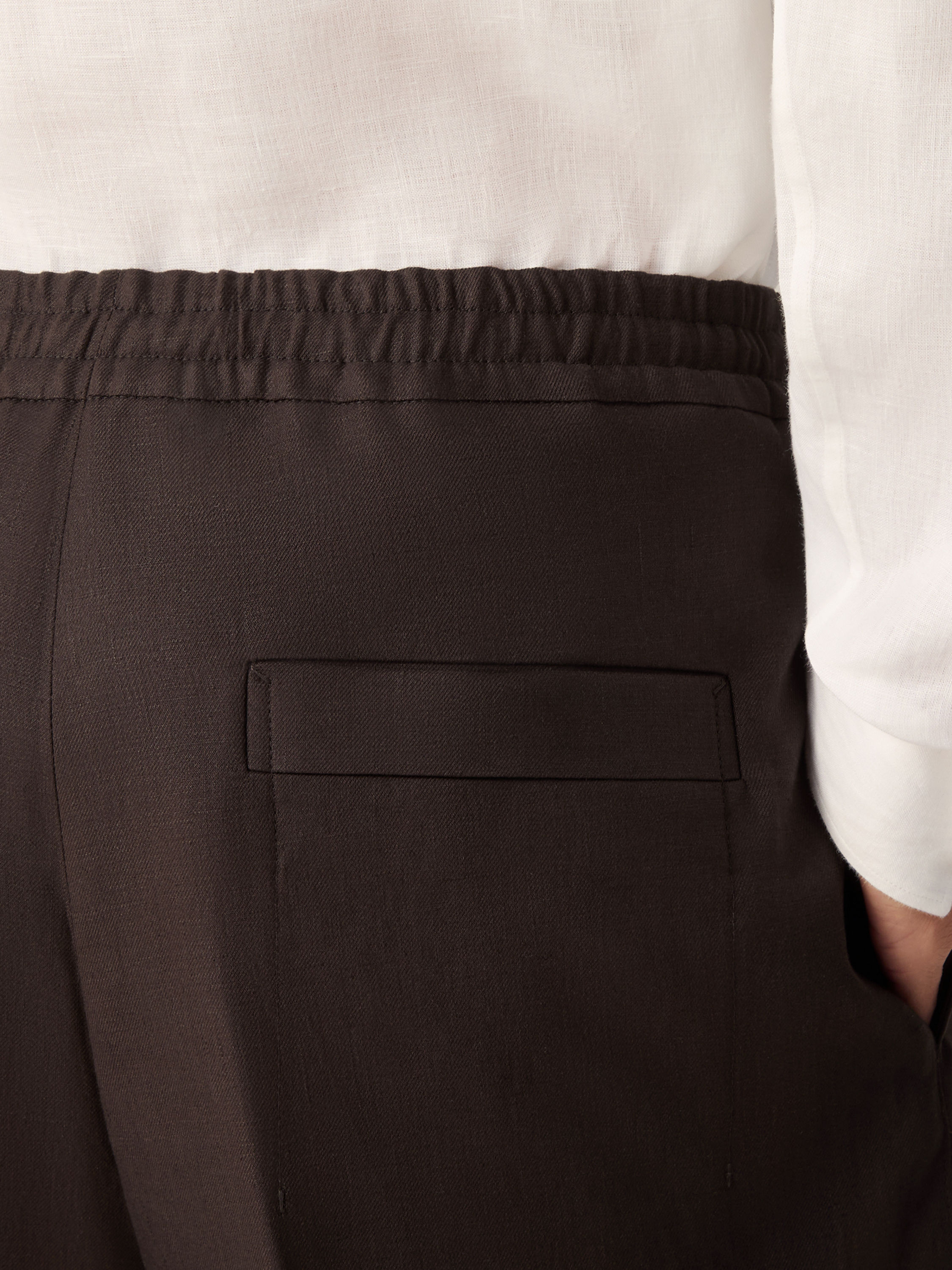 深棕色 Oasi Lino 短裤 产品细节图 #1