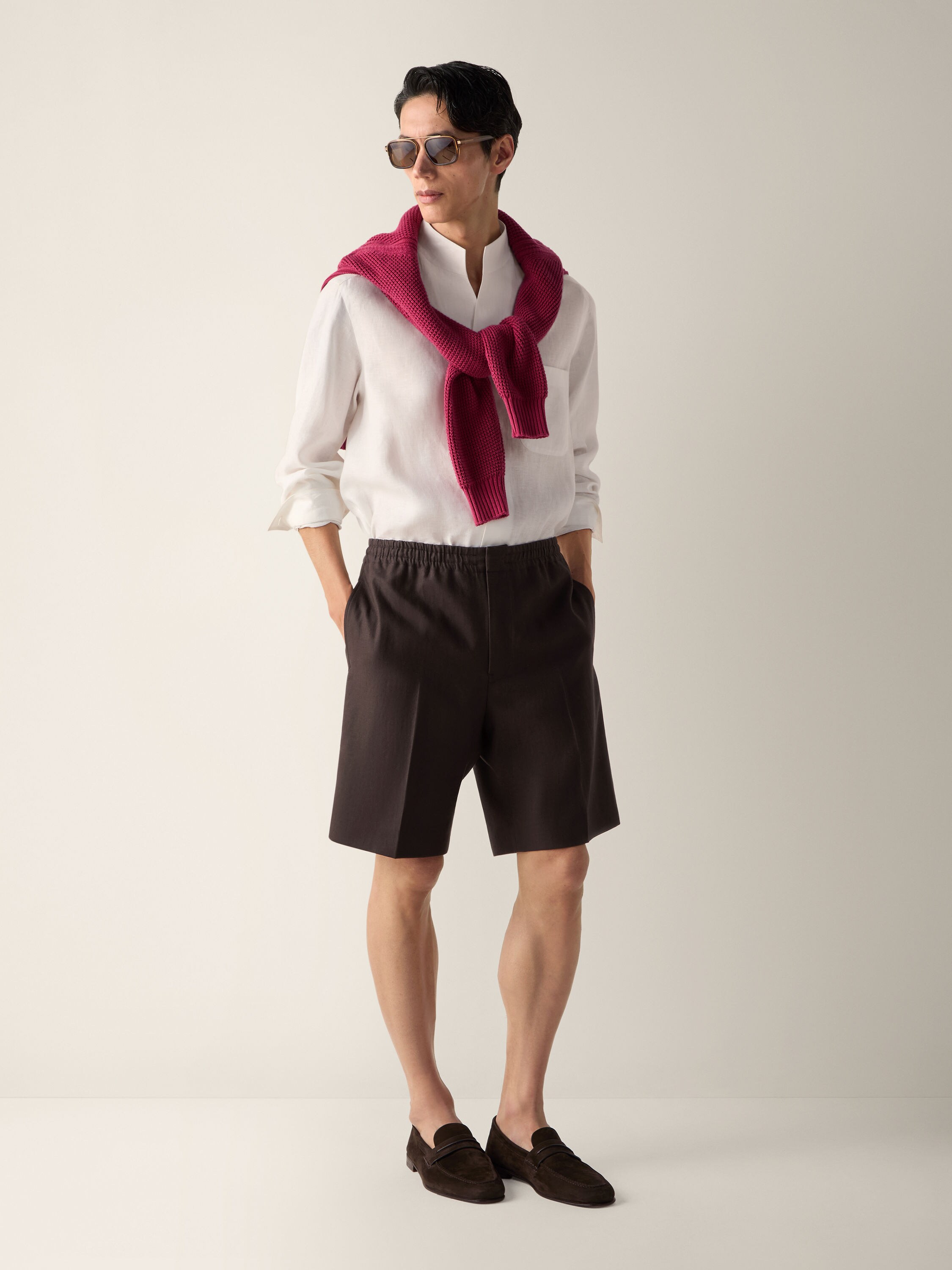 深棕色 Oasi Lino 短裤 产品细节图 #2