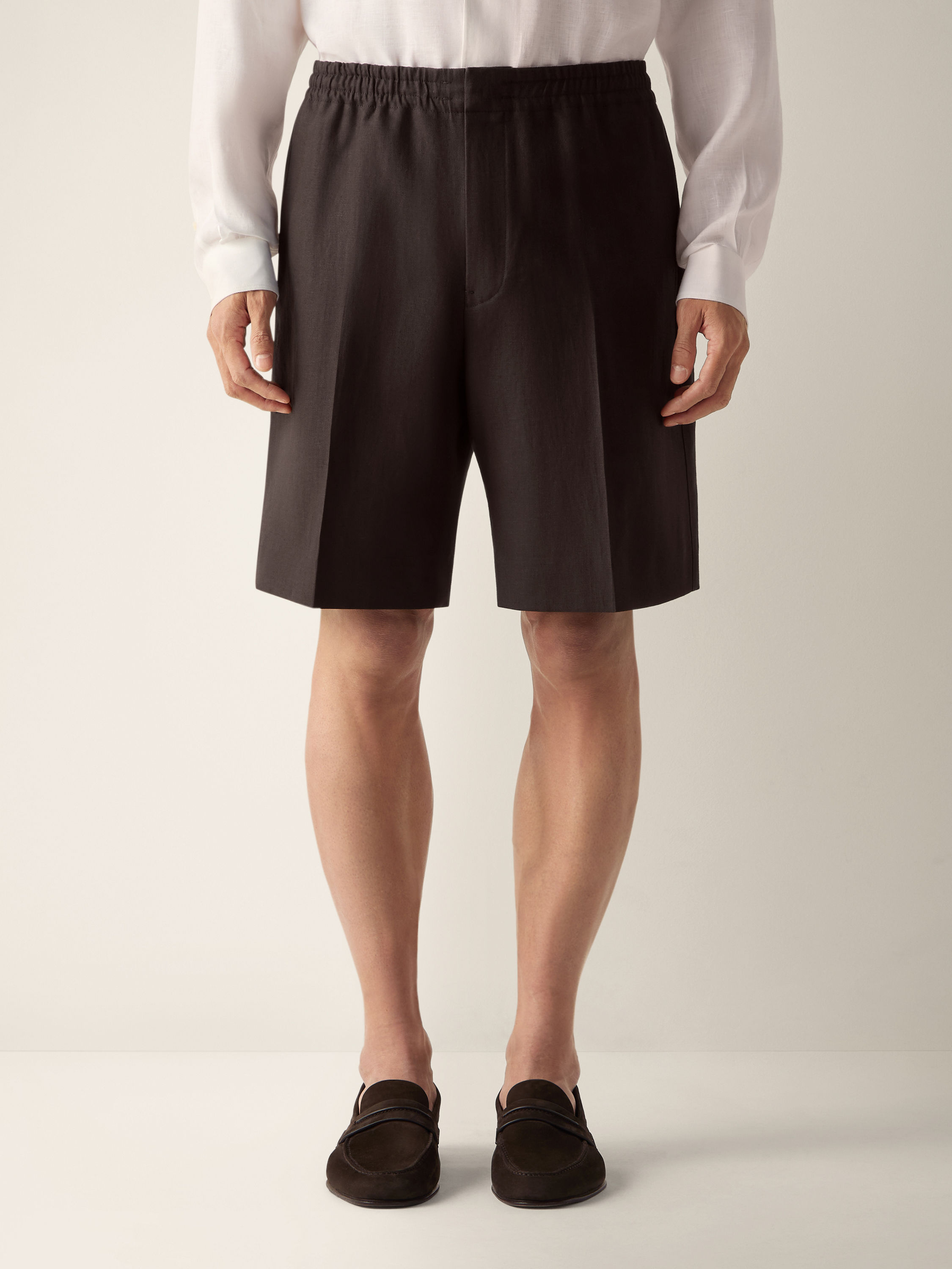 深棕色 Oasi Lino 短裤 产品细节图 #4