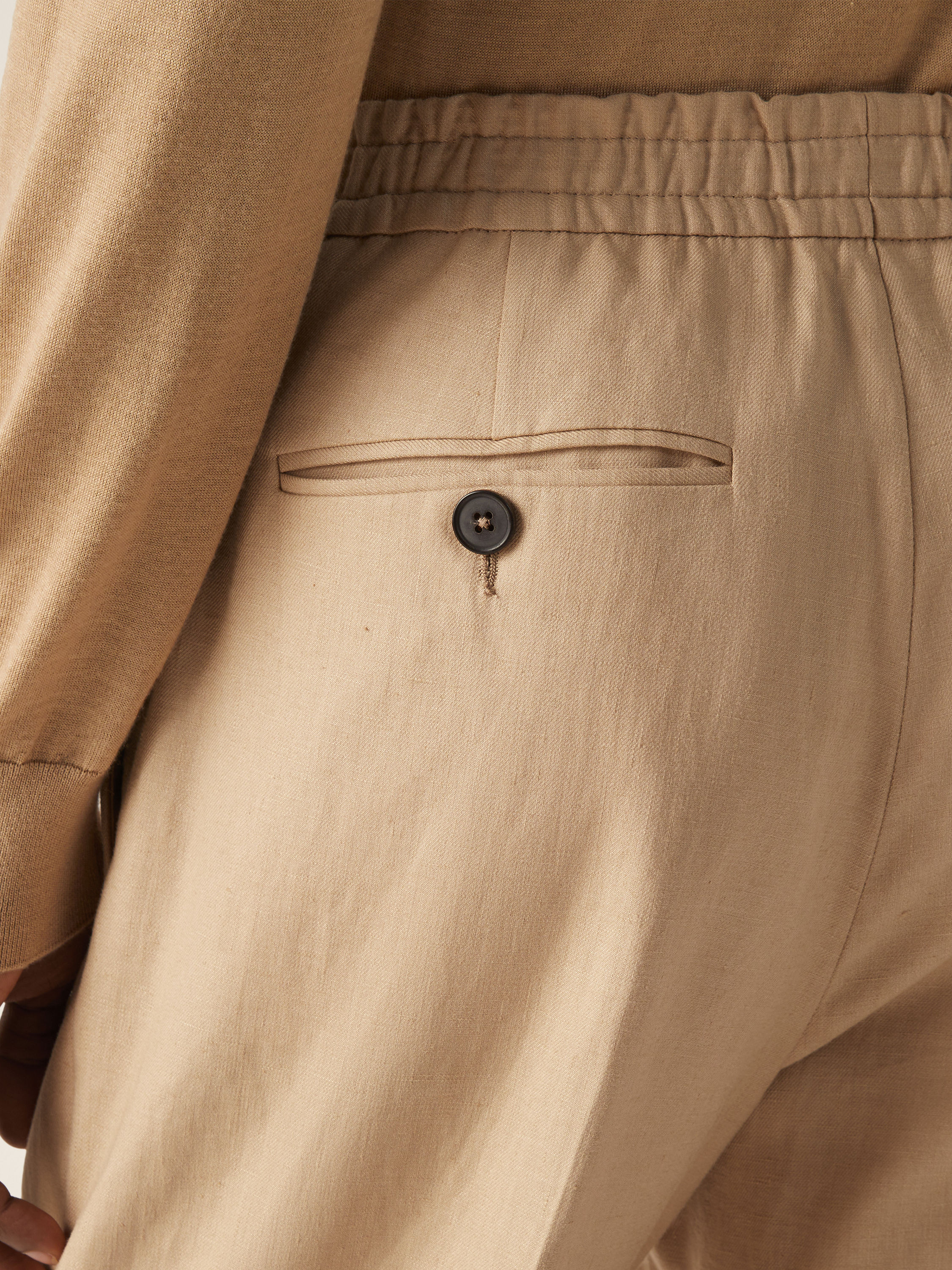 Beige Oasi Lino Pants Product detail photo #1