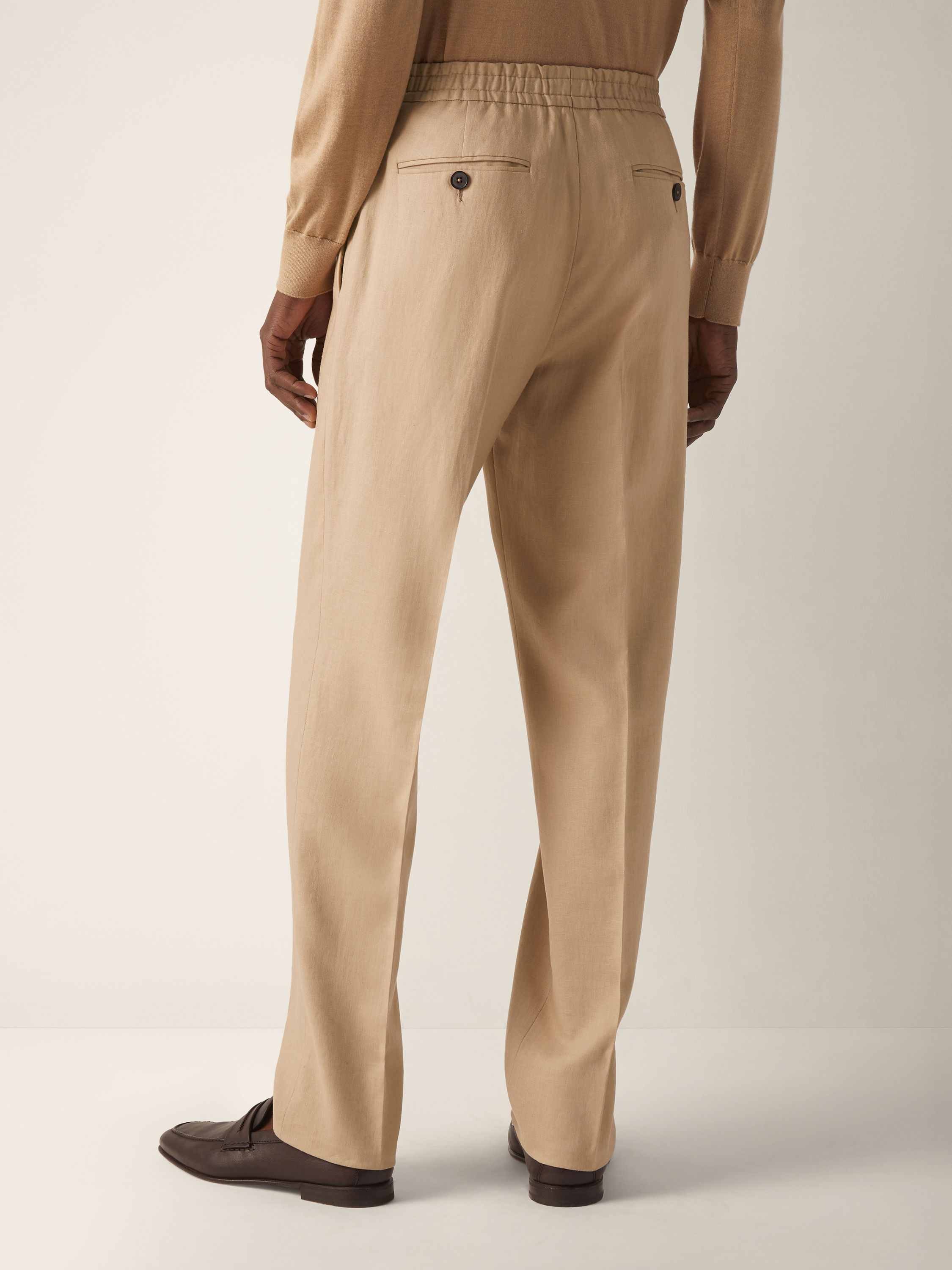 Beige Oasi Lino Pants Product detail photo #5