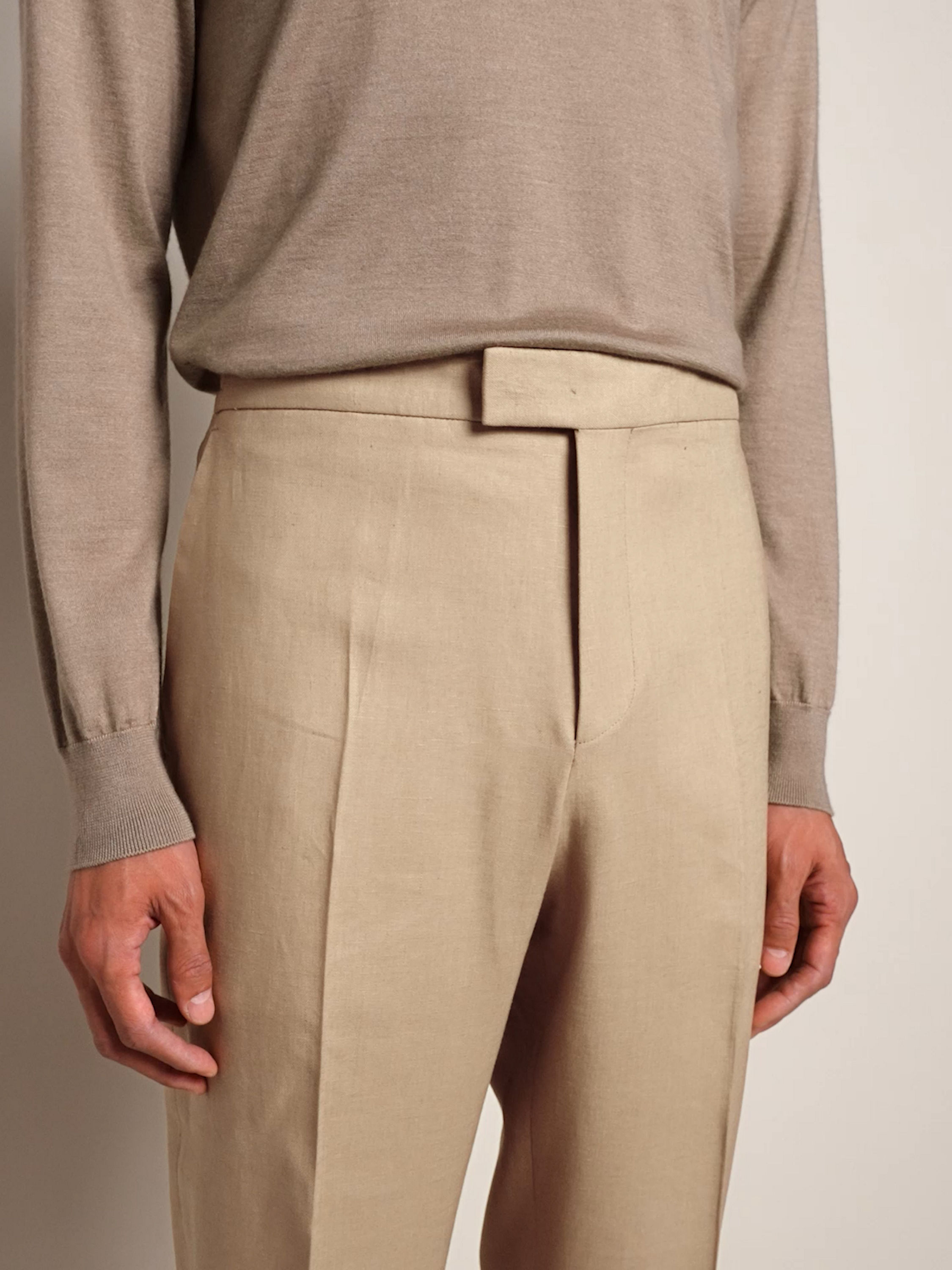 Beige Oasi Lino Pants