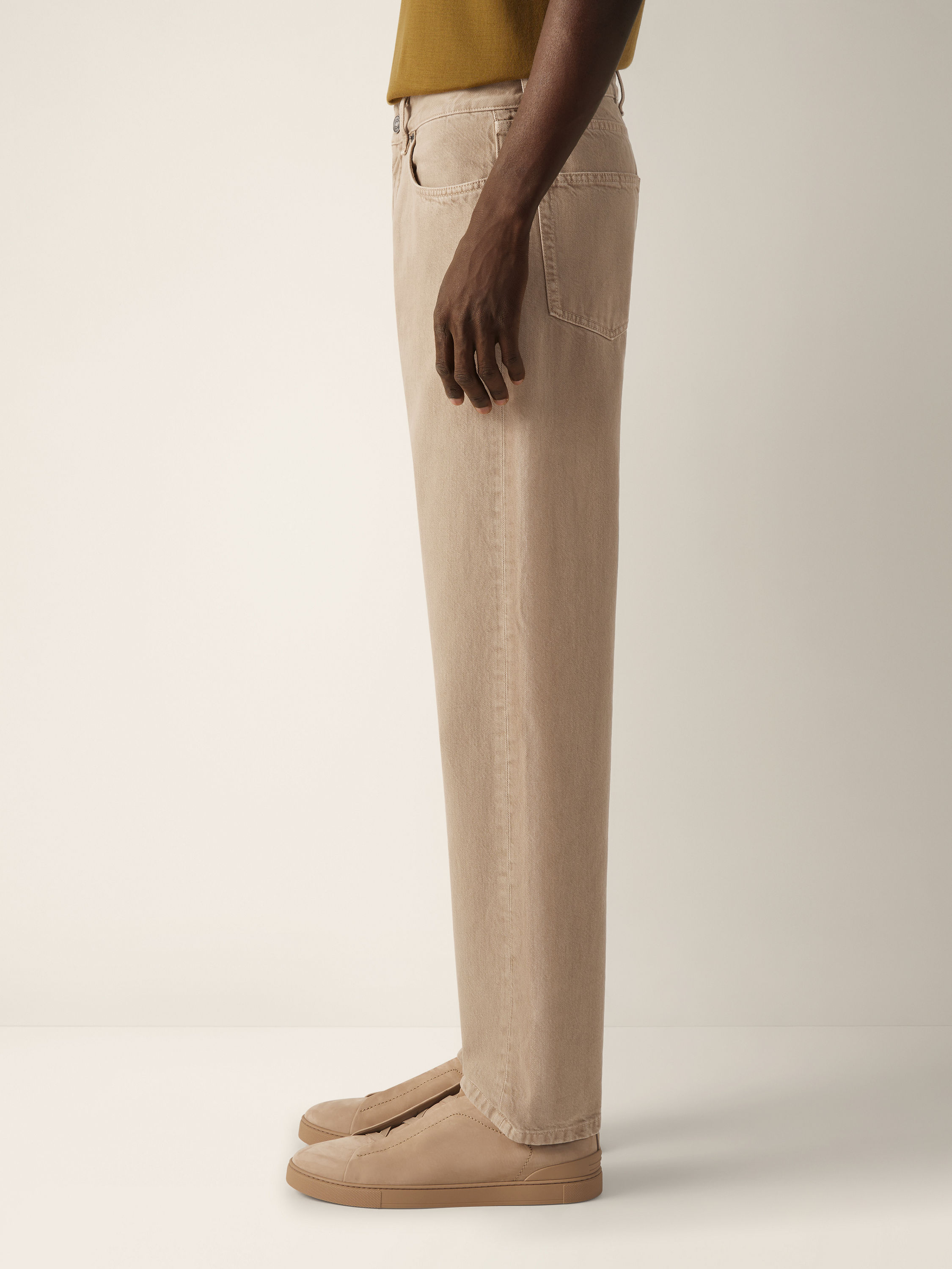 Beige Cotton Roccia Pants Product detail photo #2