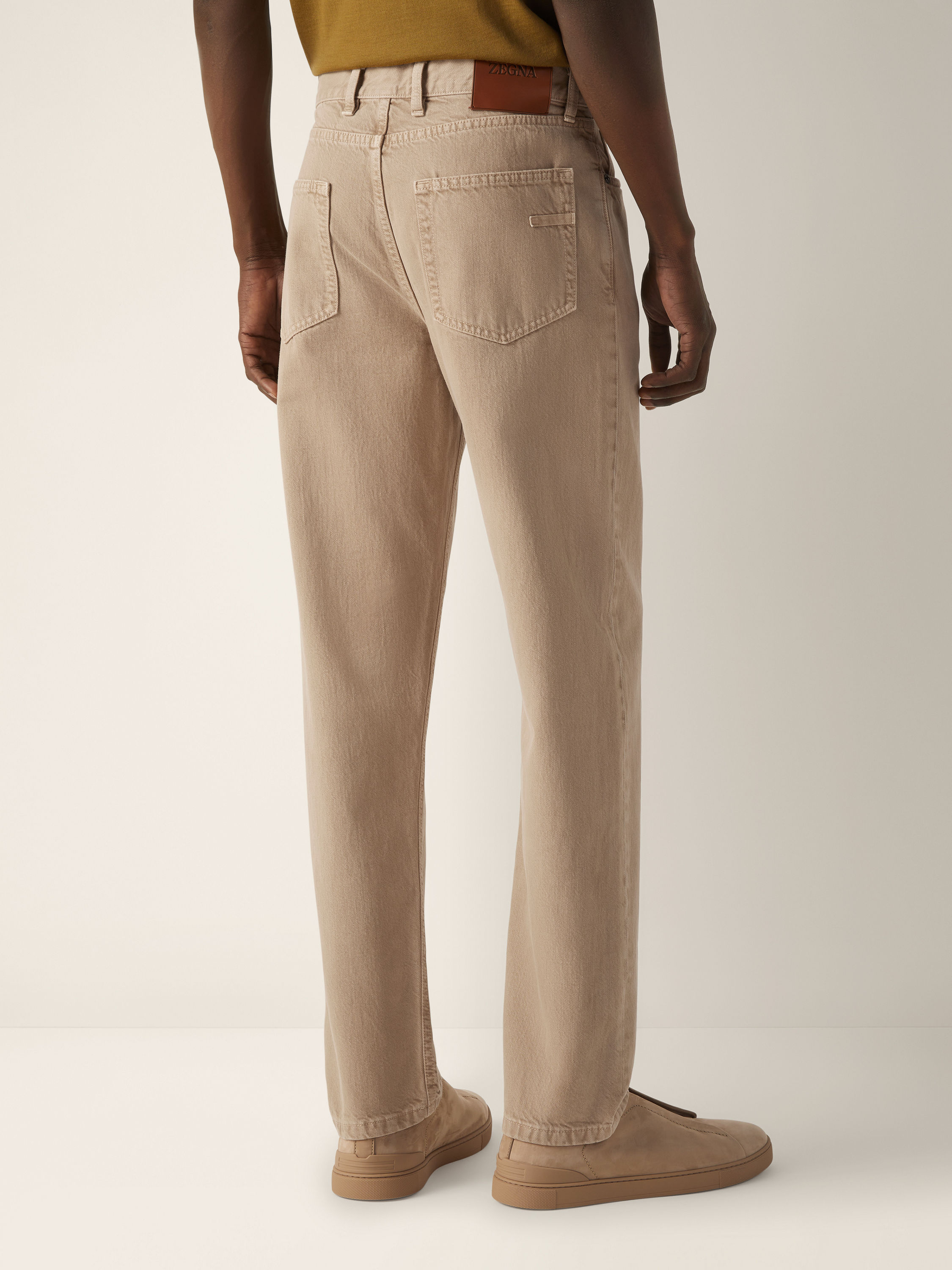 Beige Cotton Roccia Pants Product detail photo #4