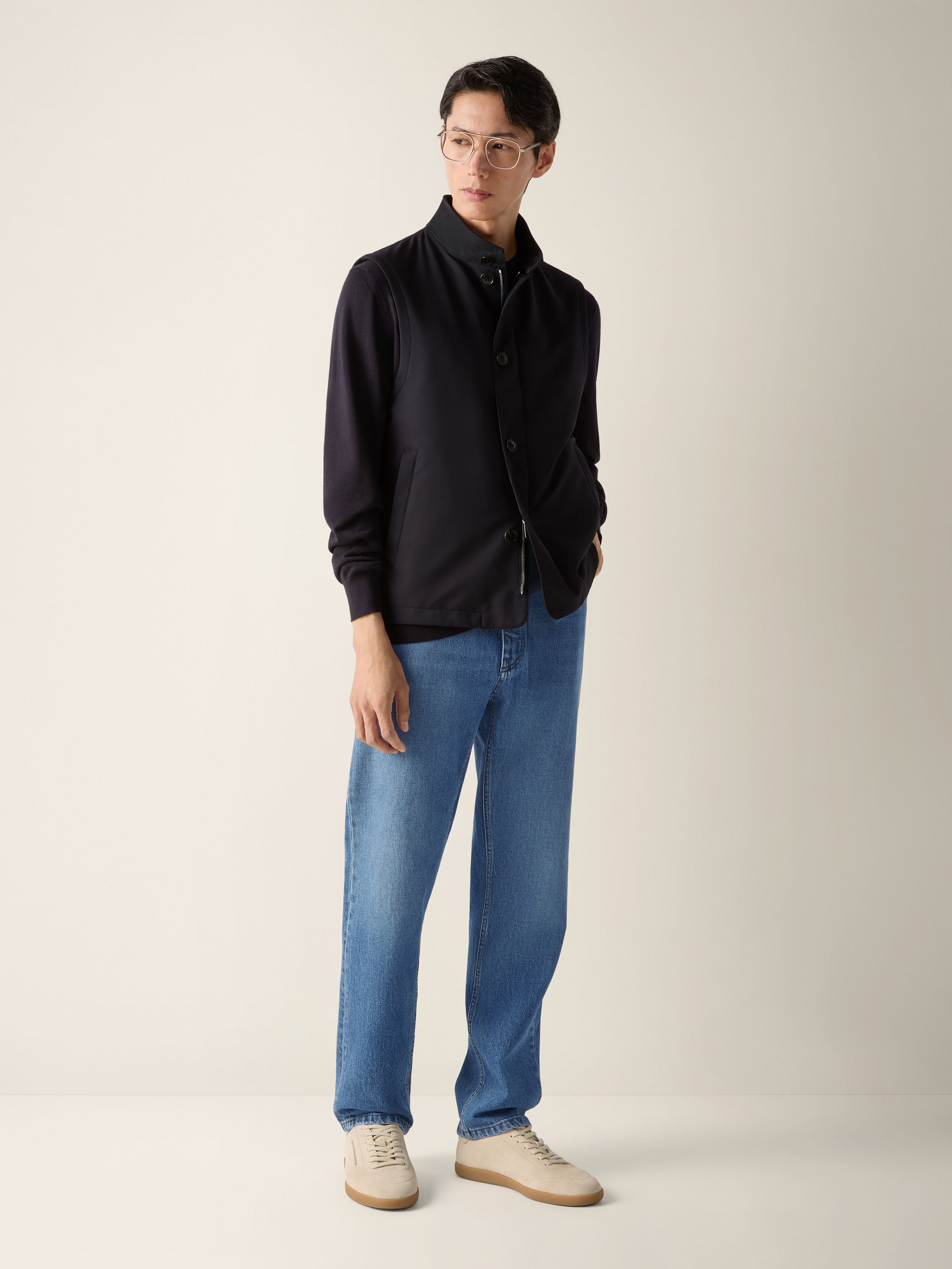 Light Blue Bleached Cotton Roccia Jeans Product detail photo #2