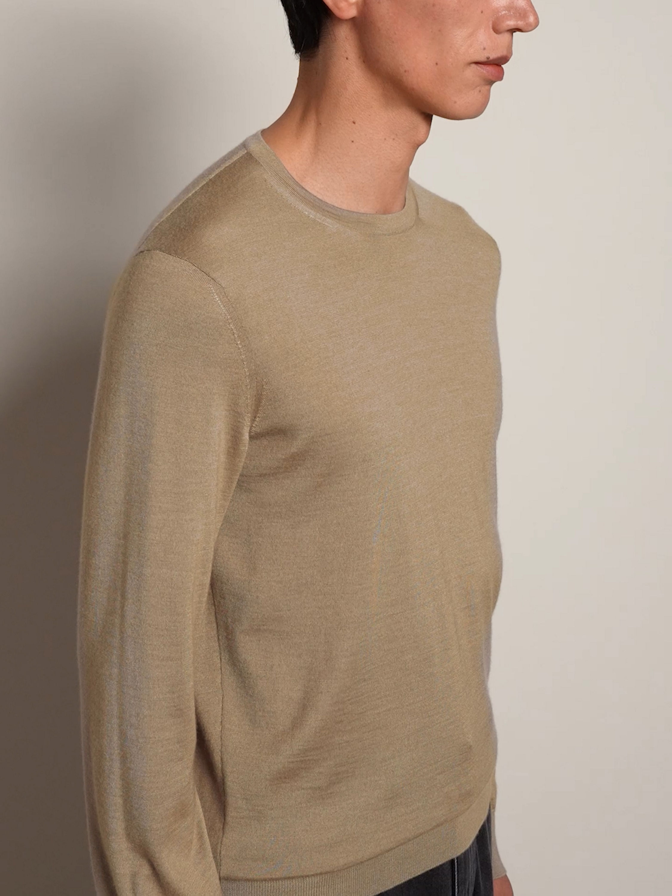 Beige Mélange Cashseta Crewneck