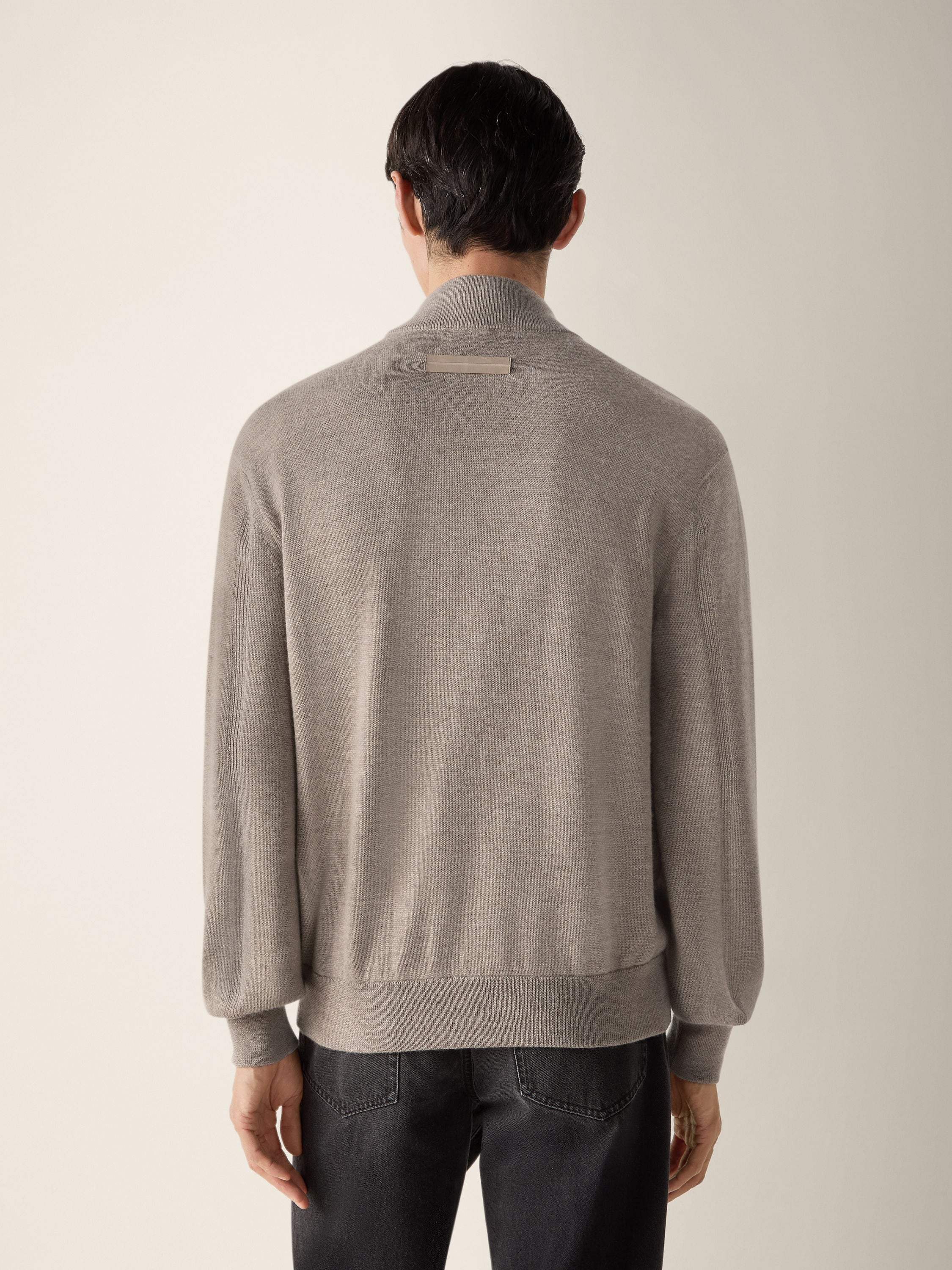 Light Taupe Mélange Cashmere Blouson Product detail photo #5