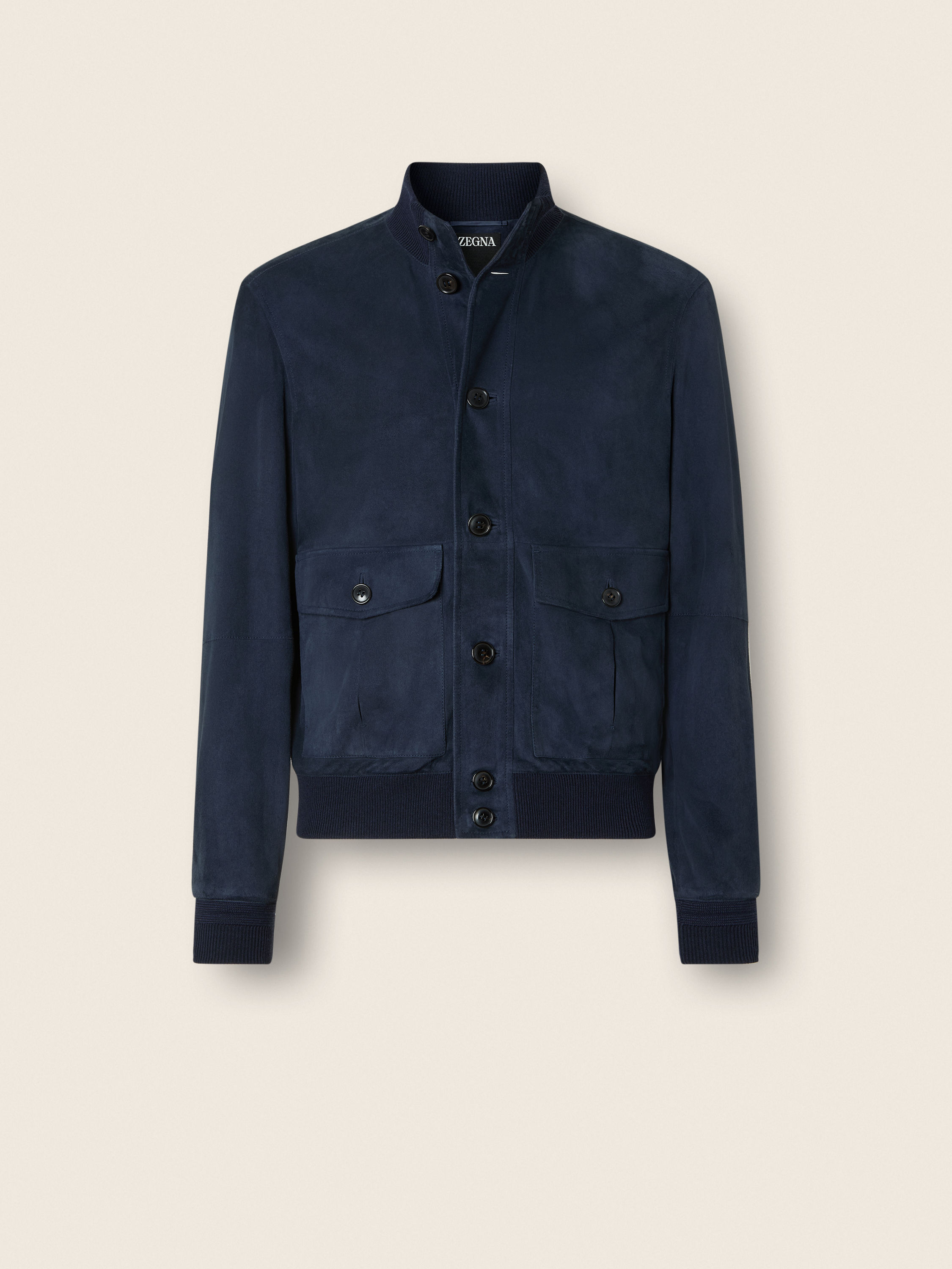 Dark Indigo Blue Suede Blouson Main product photo