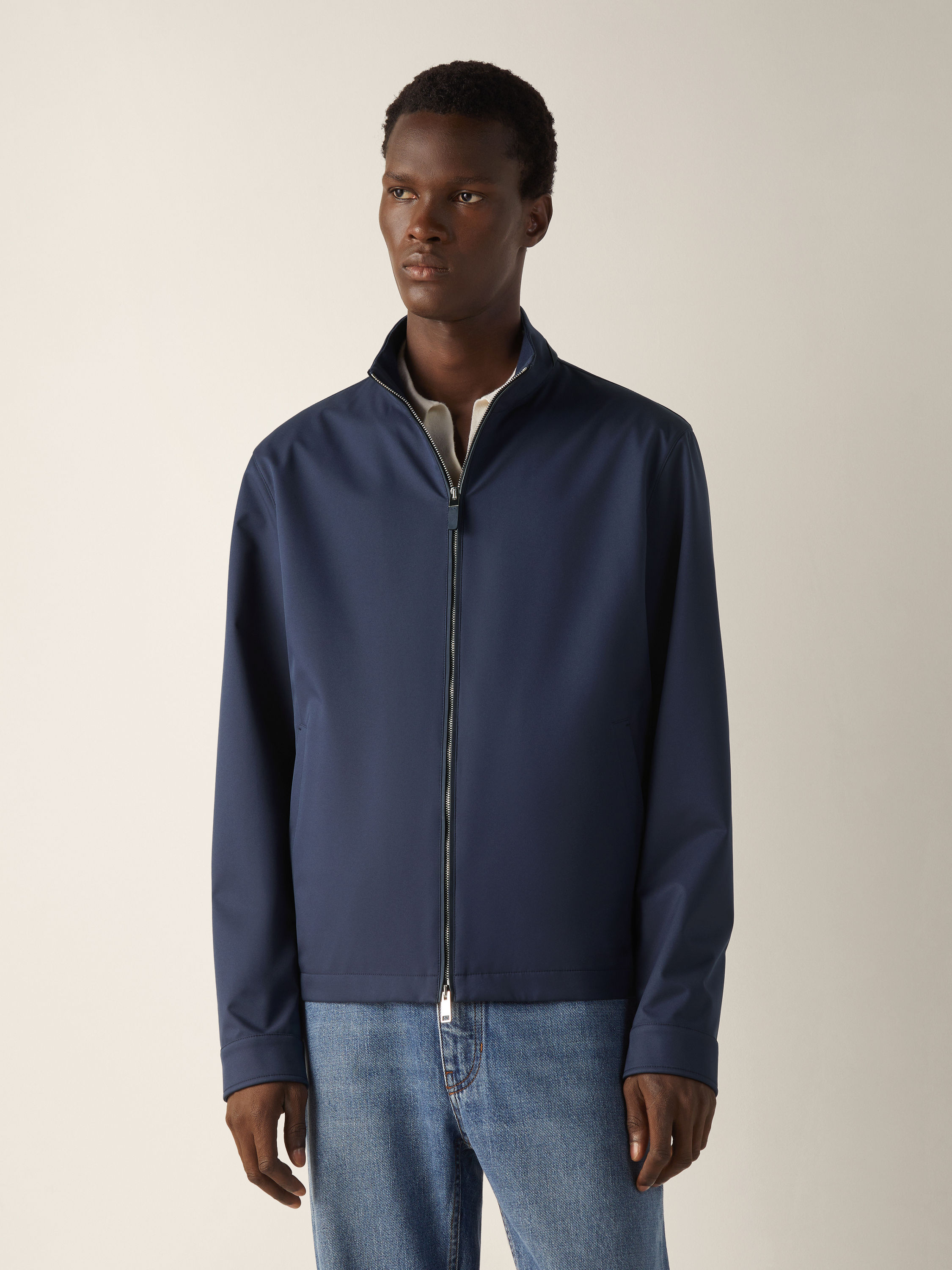 深靛蓝色微纤维 Motorin 100cc 双面束腰夹克 產品細節圖 #3