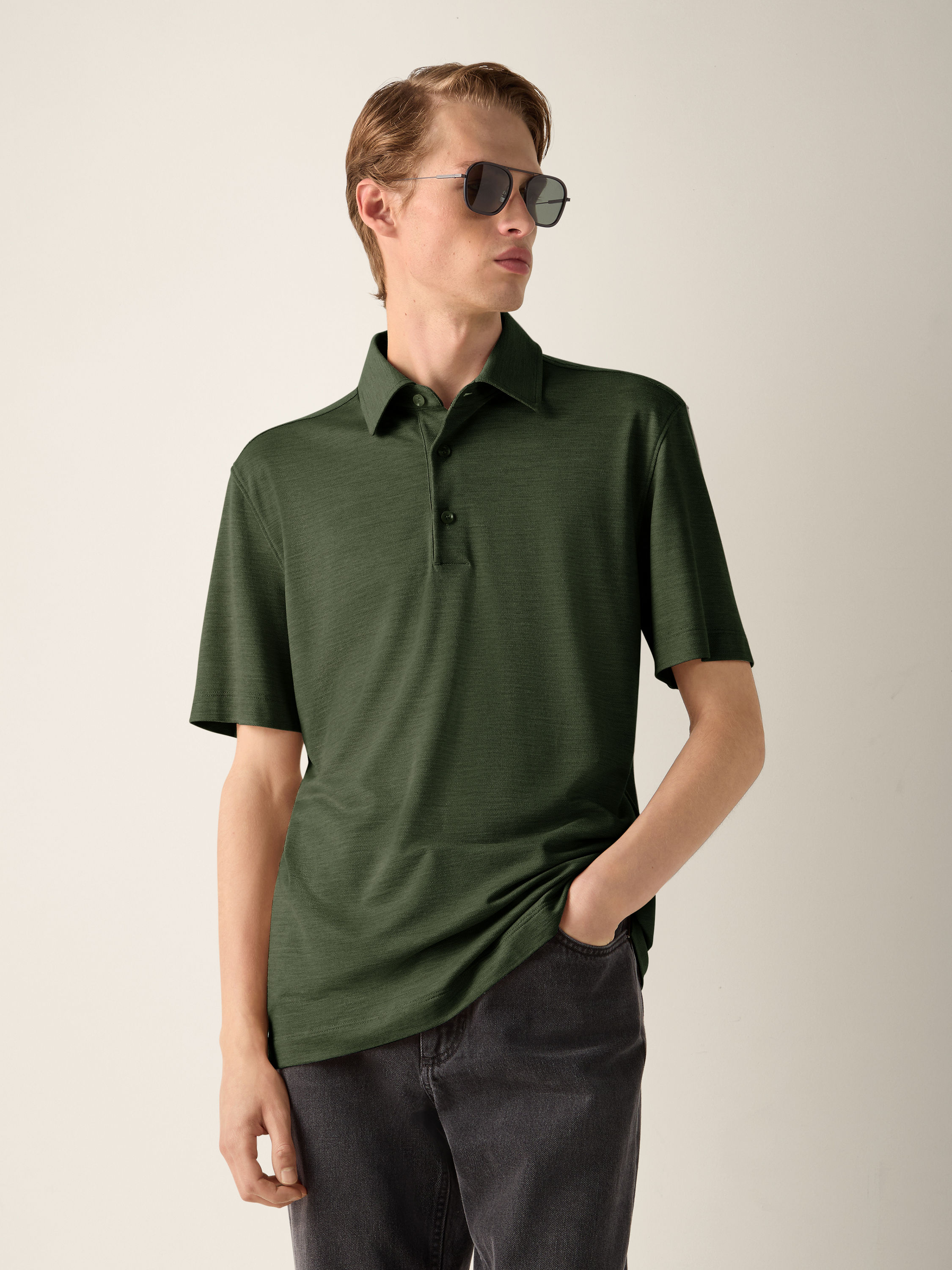 灰绿色 Vellus Aureum Polo 衫 产品细节图 #2