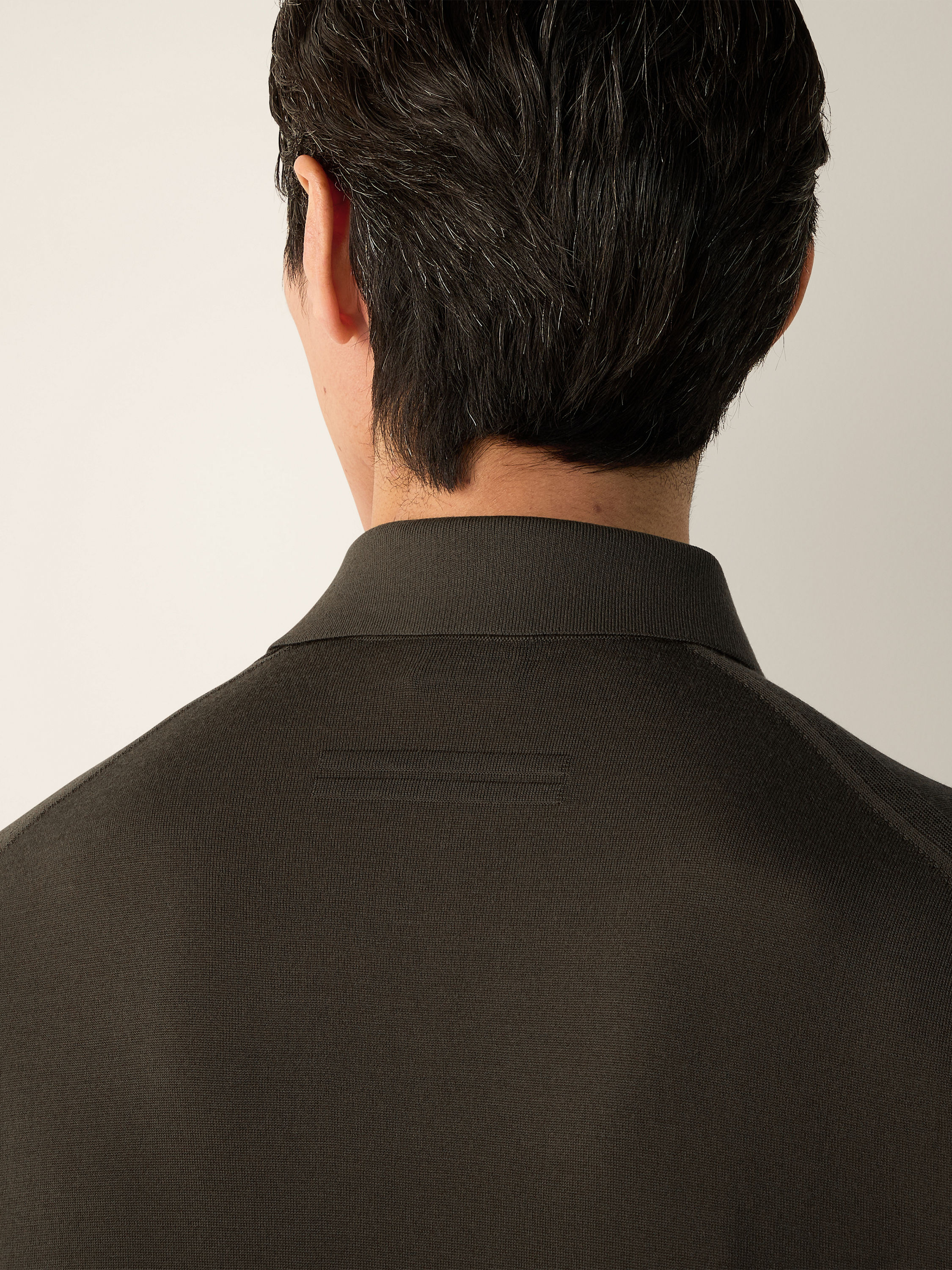 Dark Olive Green Trofeo 15milmil15 Wool Polo Shirt Product detail photo #1