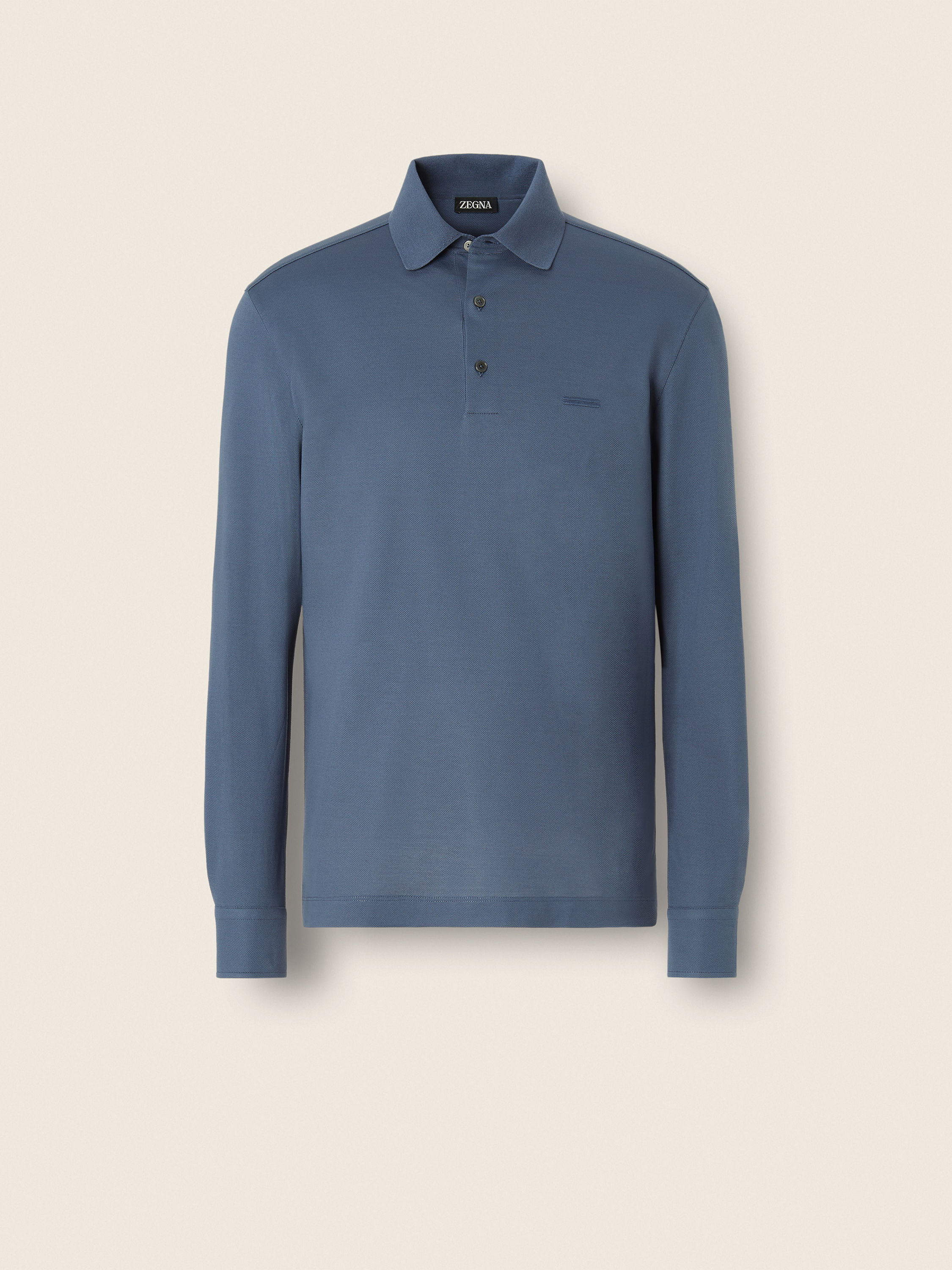 Light Blue Cotton Piquet Polo Shirt Main product photo