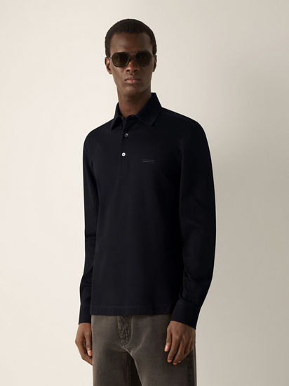 Black Cotton Piquet Polo Shirt FW26 39289259 | Zegna CN