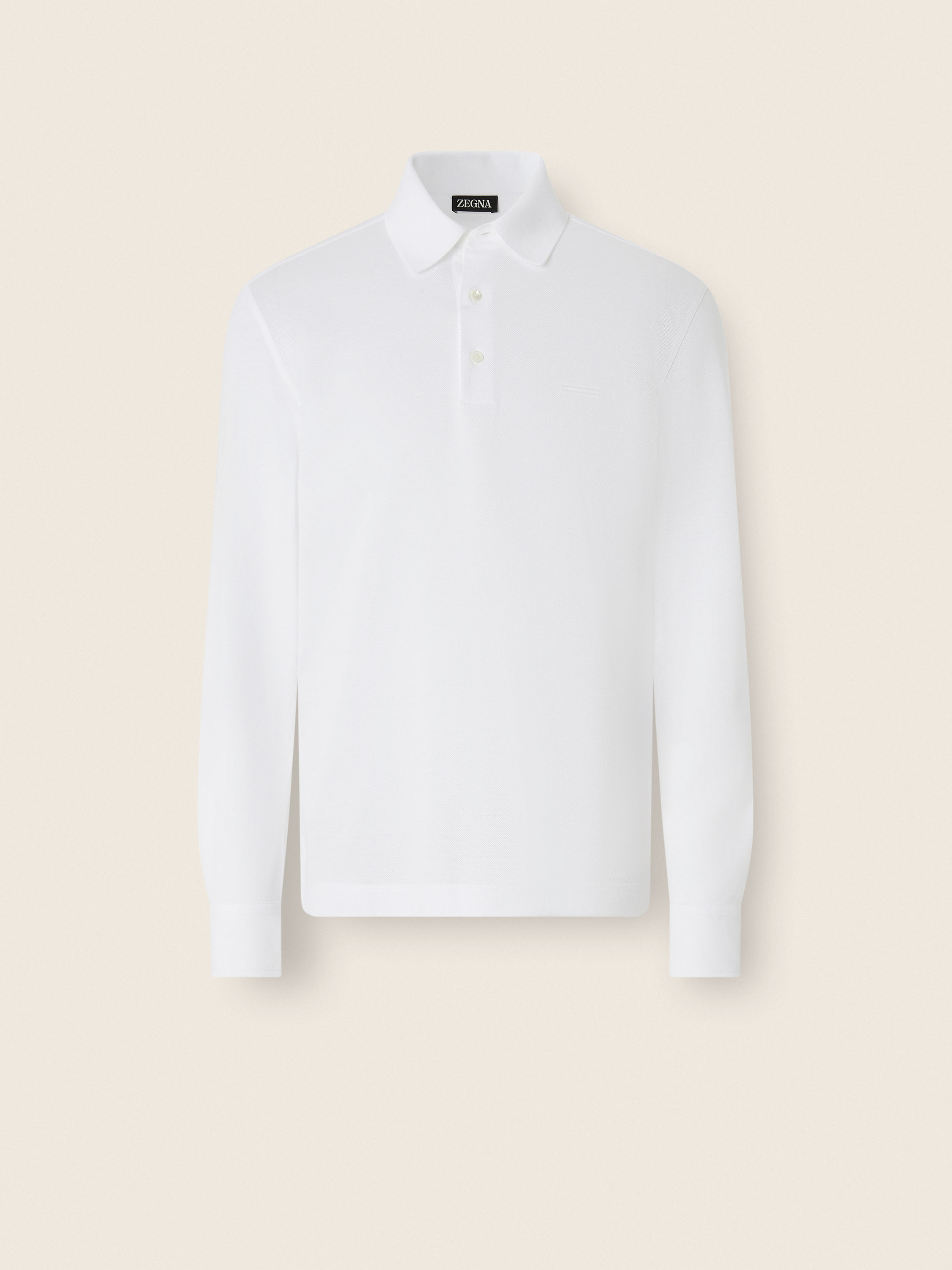 Optical White Cotton Piquet Polo Shirt Main product photo