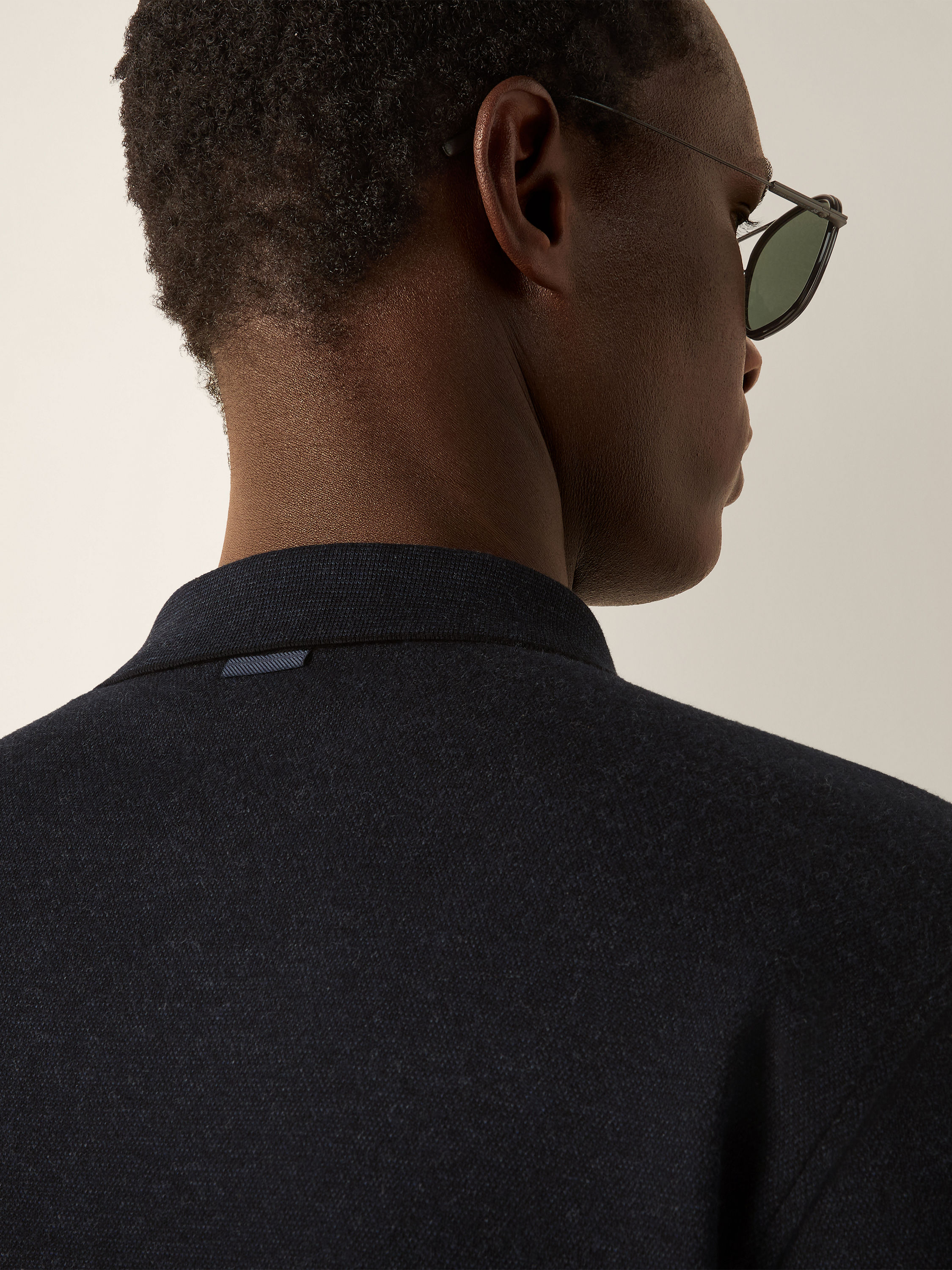 Navy Blue Cotton Polo Shirt Product detail photo #1
