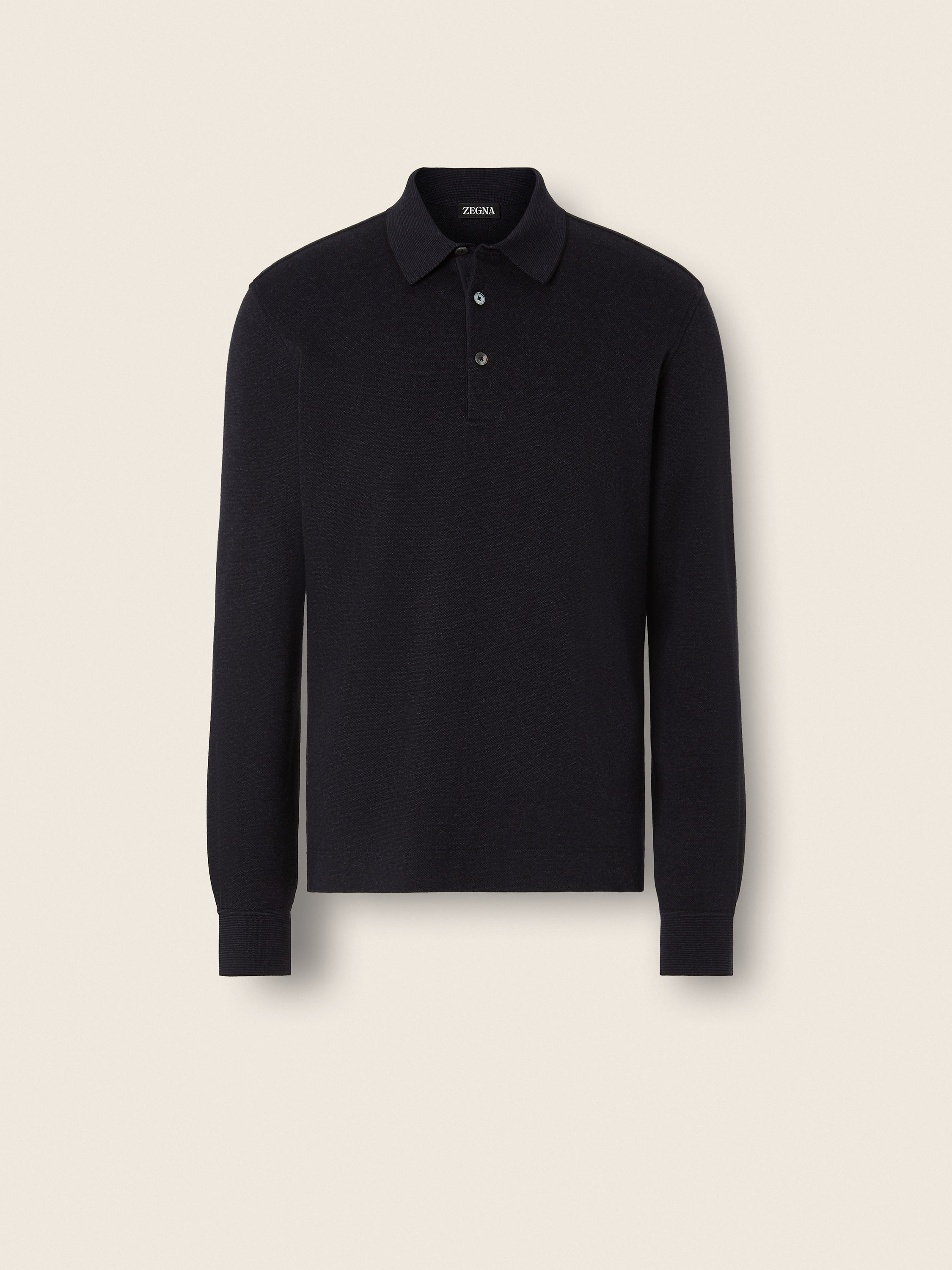 Navy Blue Cotton Polo Shirt Main product photo