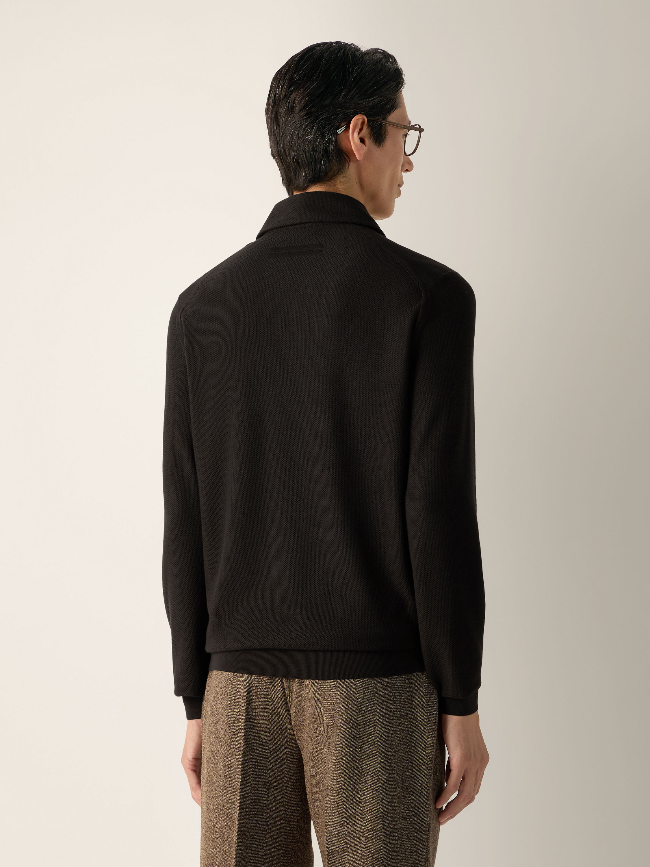 Dark Brown Vellus Aureum Polo Shirt Product detail photo #5