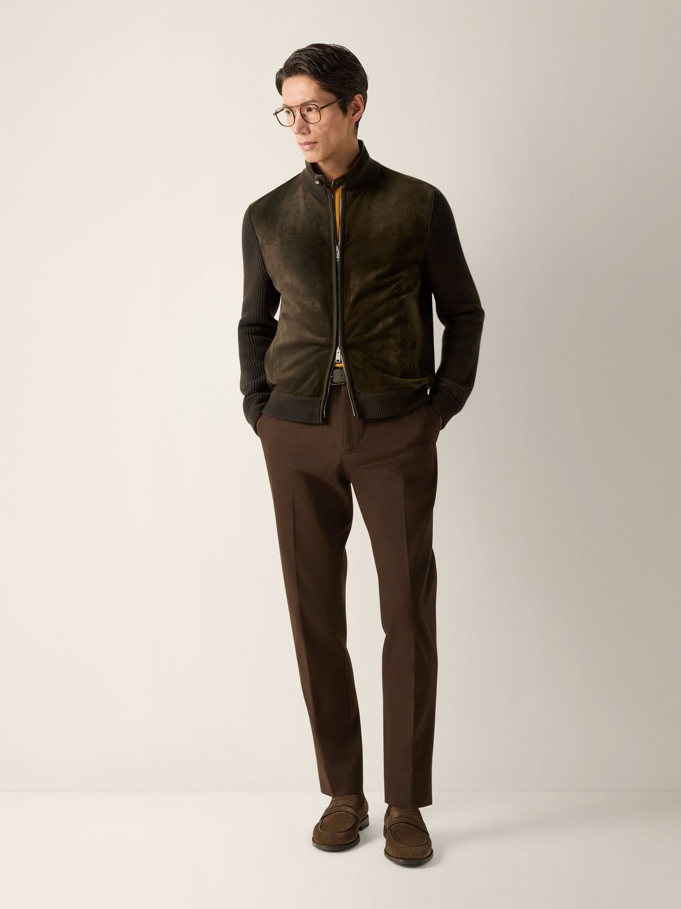 Dark Brown Vellus Aureum Blouson Product detail photo #1