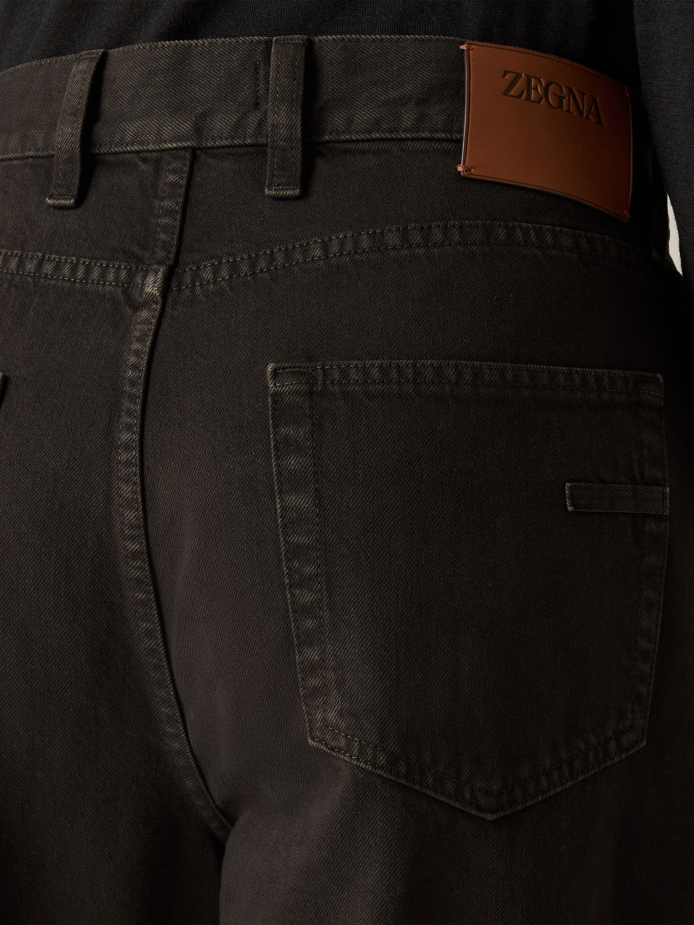 Dark Brown Cotton Roccia Pants Product detail photo #1