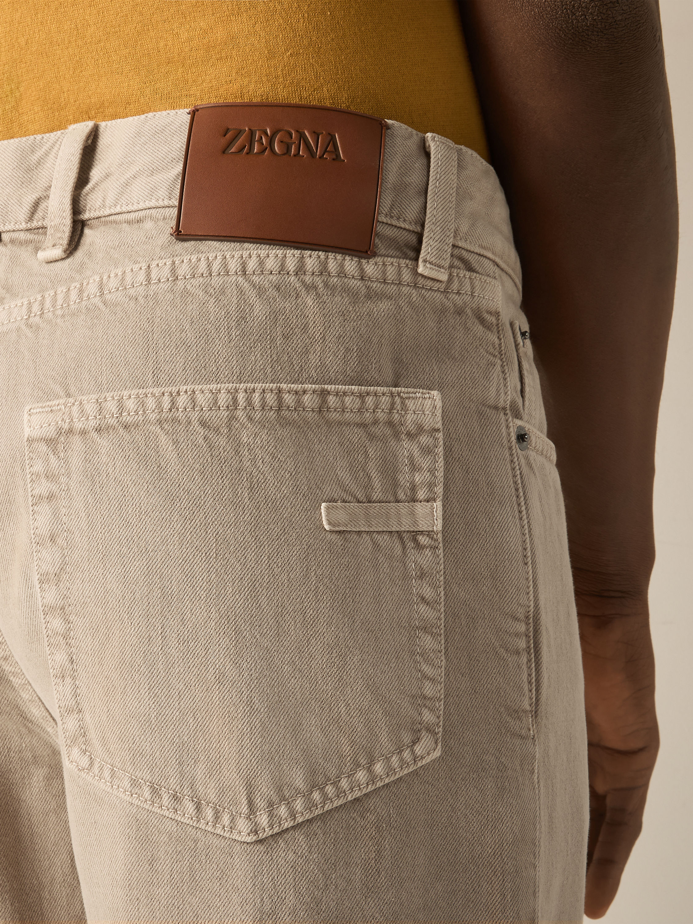 Light Taupe Cotton Roccia Pants Product detail photo #1