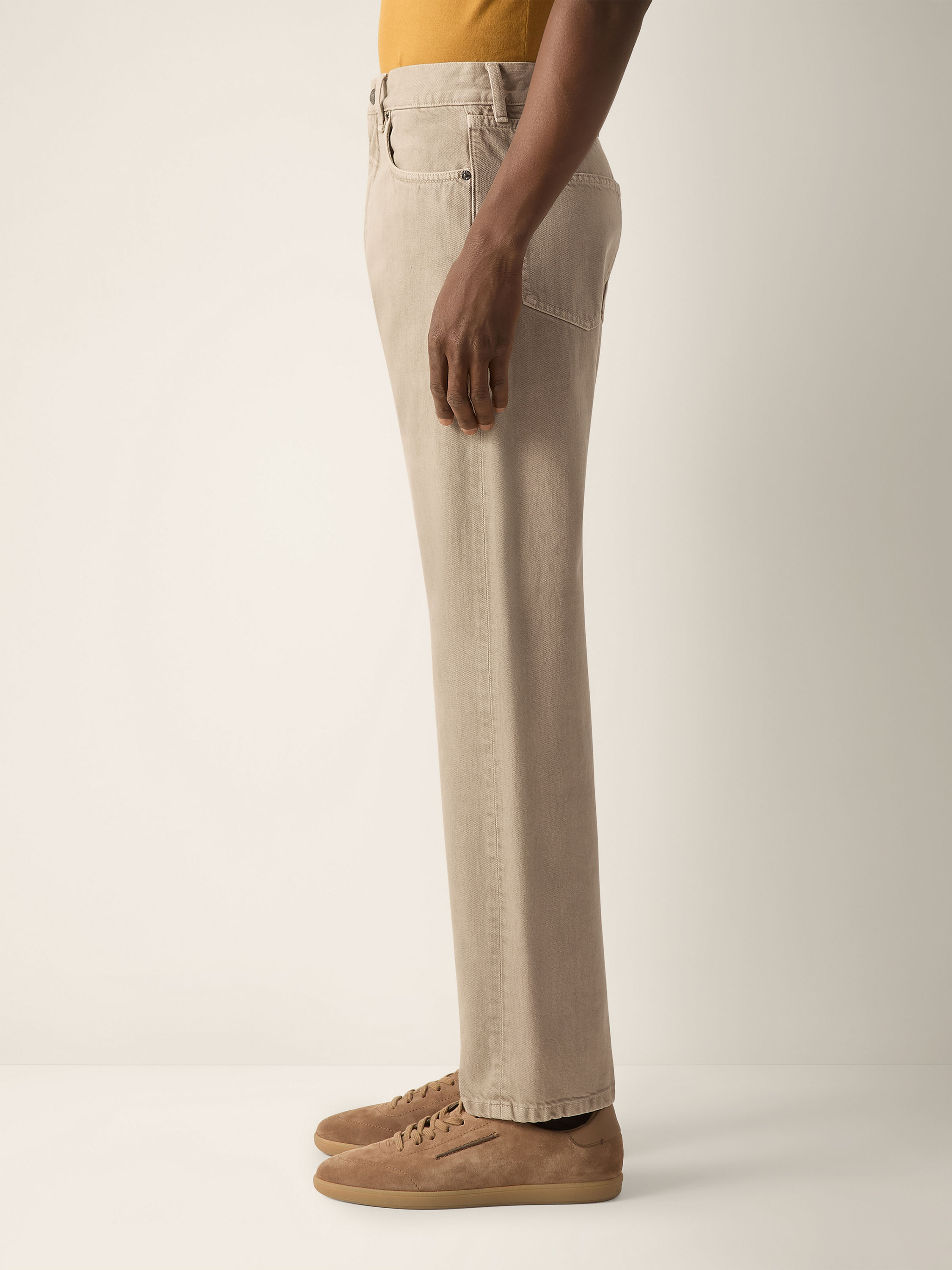 Light Taupe Cotton Roccia Pants Product detail photo #2