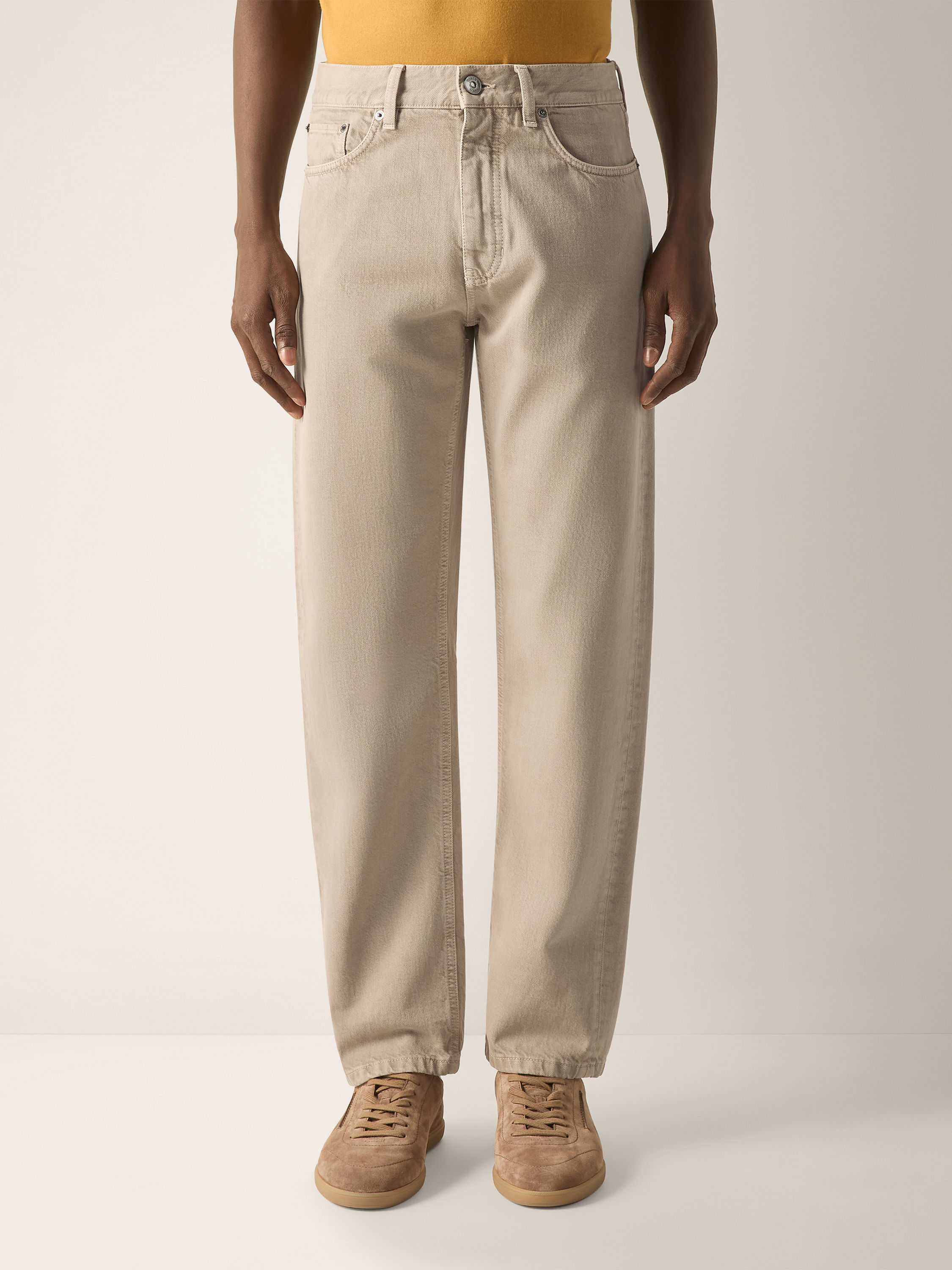 Light Taupe Cotton Roccia Pants Product detail photo #3