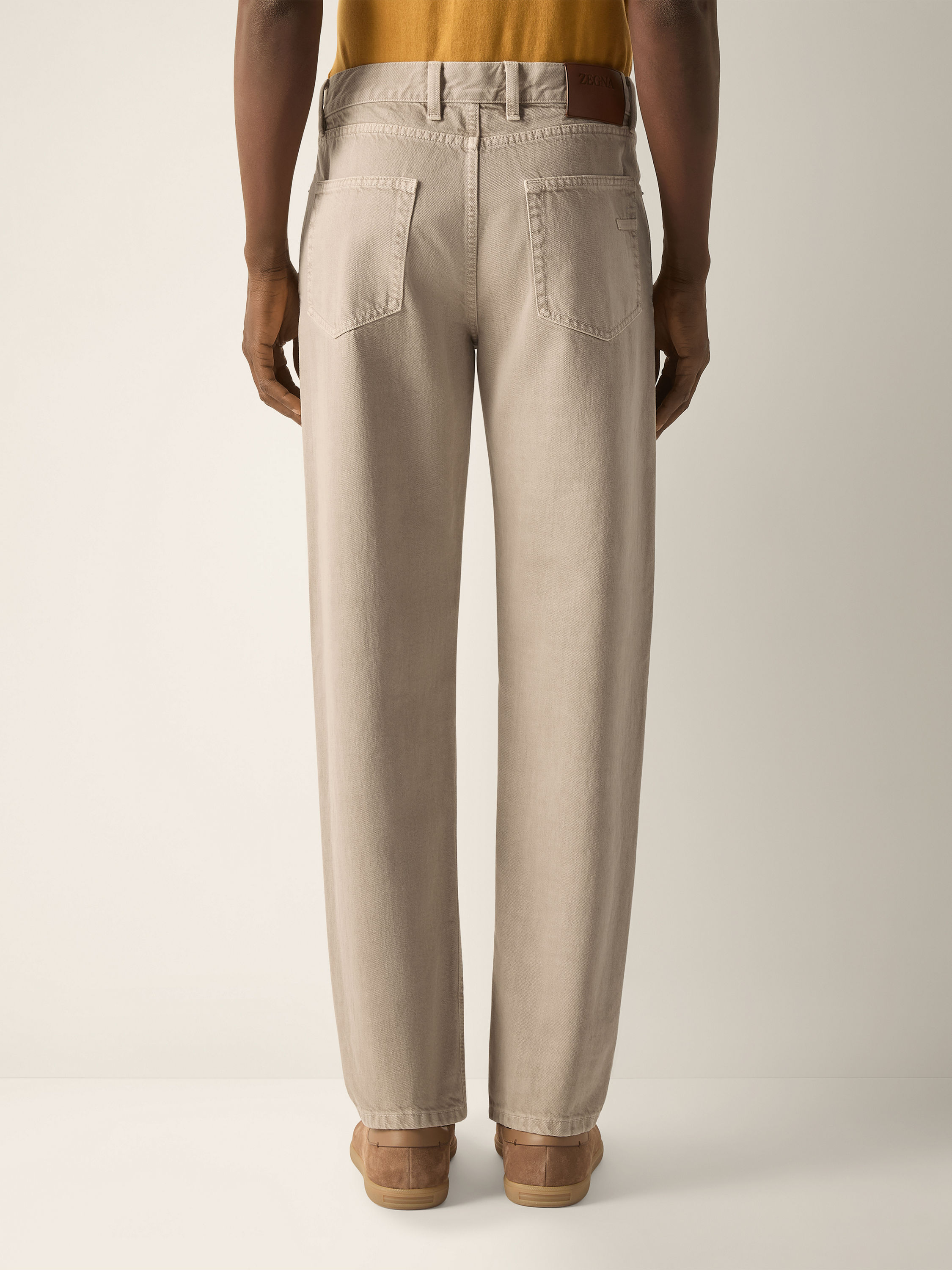 Light Taupe Cotton Roccia Pants Product detail photo #4
