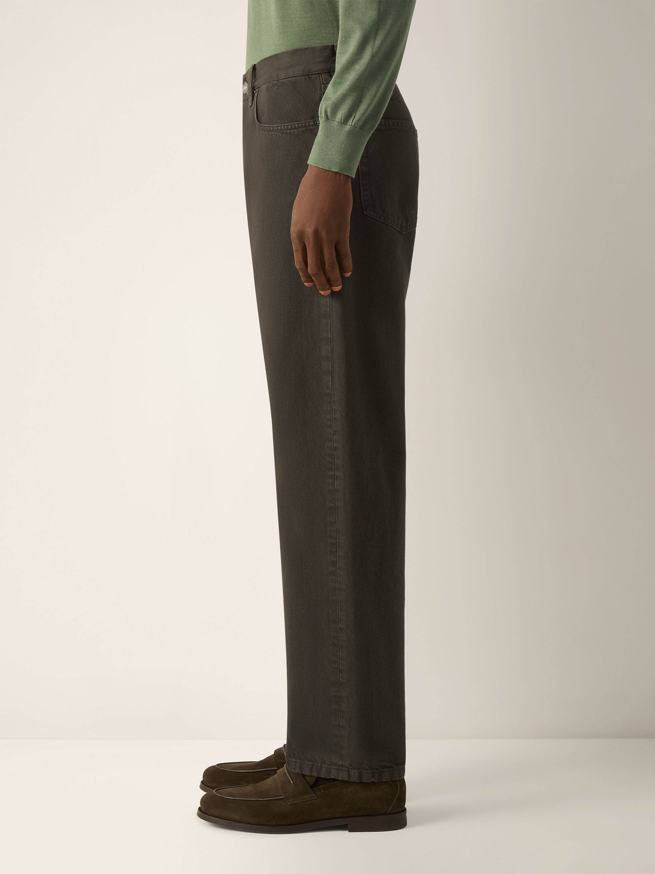 Dark Olive Green Cotton Roccia Pants Product detail photo #2