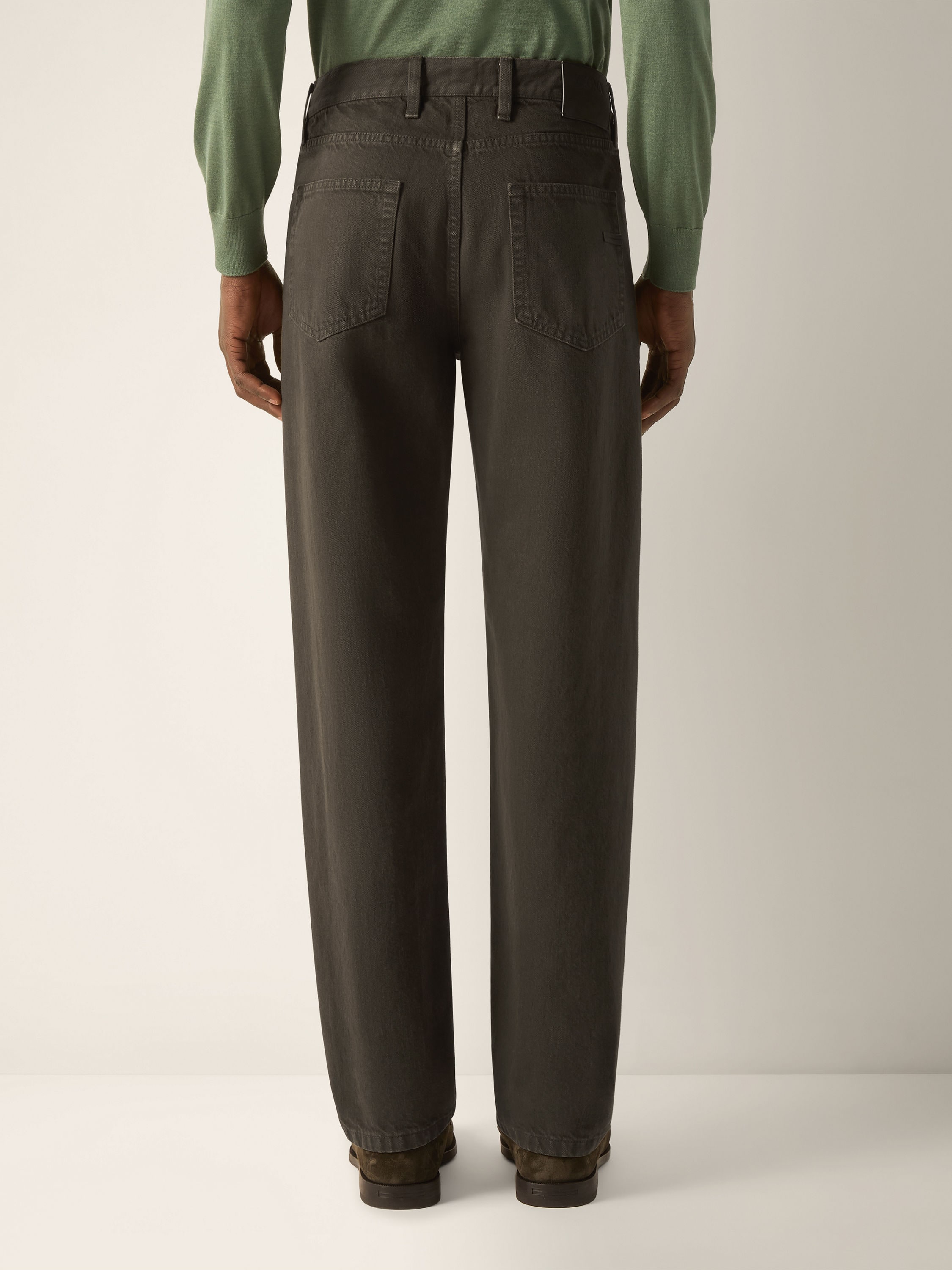 Dark Olive Green Cotton Roccia Pants Product detail photo #4
