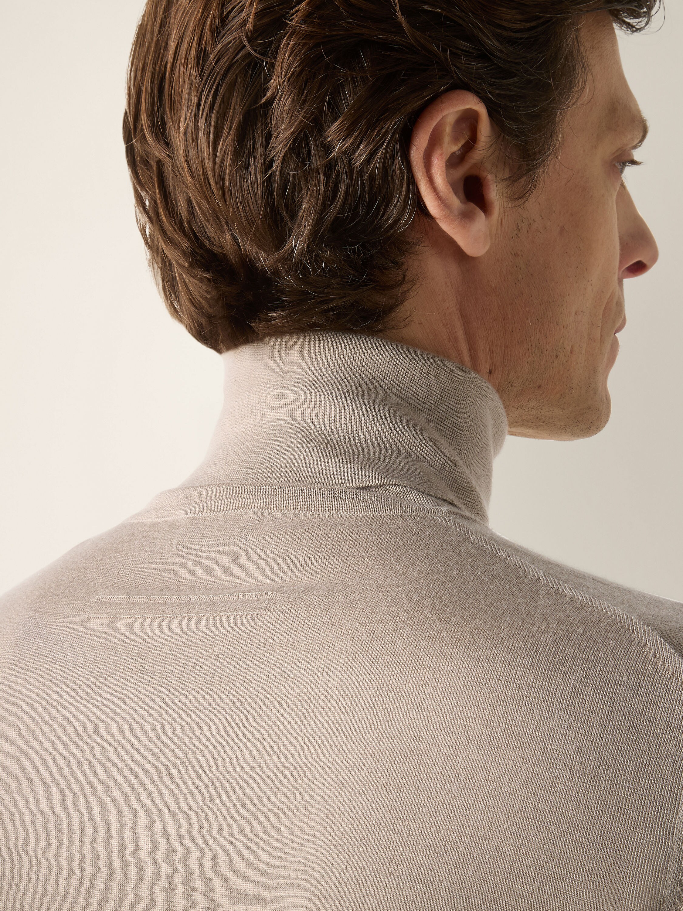 Light Taupe Mélange Cashseta Turtleneck Product detail photo #1