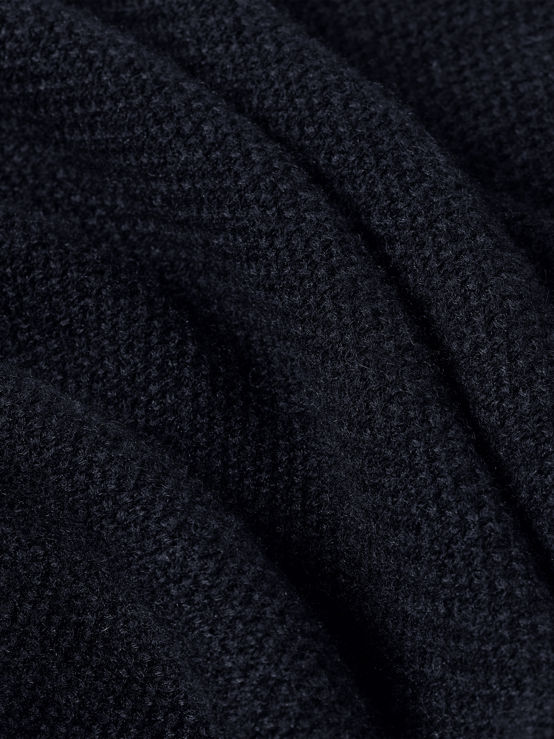 Navy Blue Oasi Cashmere Zip Mock Sweater Product detail photo #3